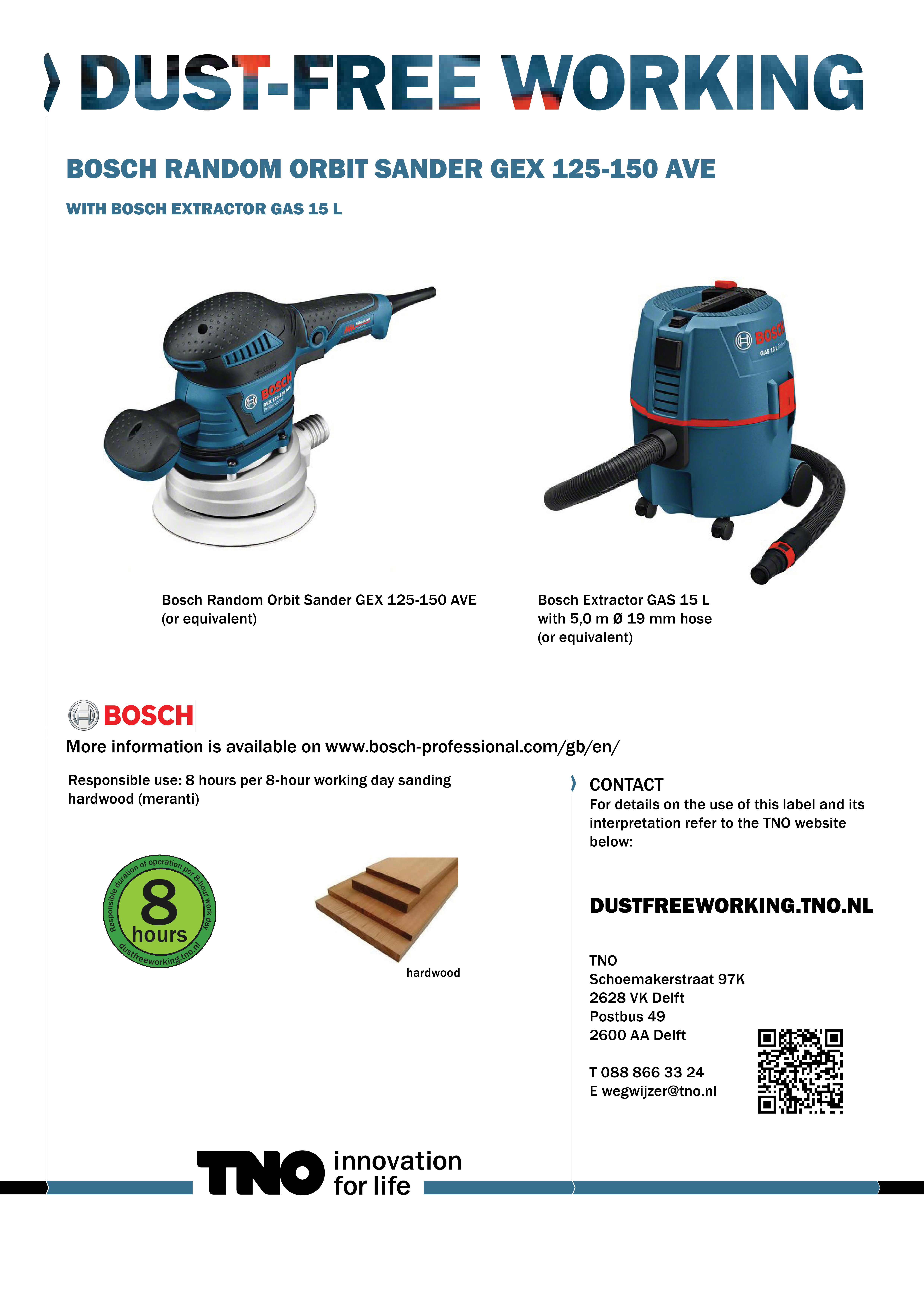 Bosch GEX 125-150 AVE schuurmachine met GAS 15 L stofzuiger
