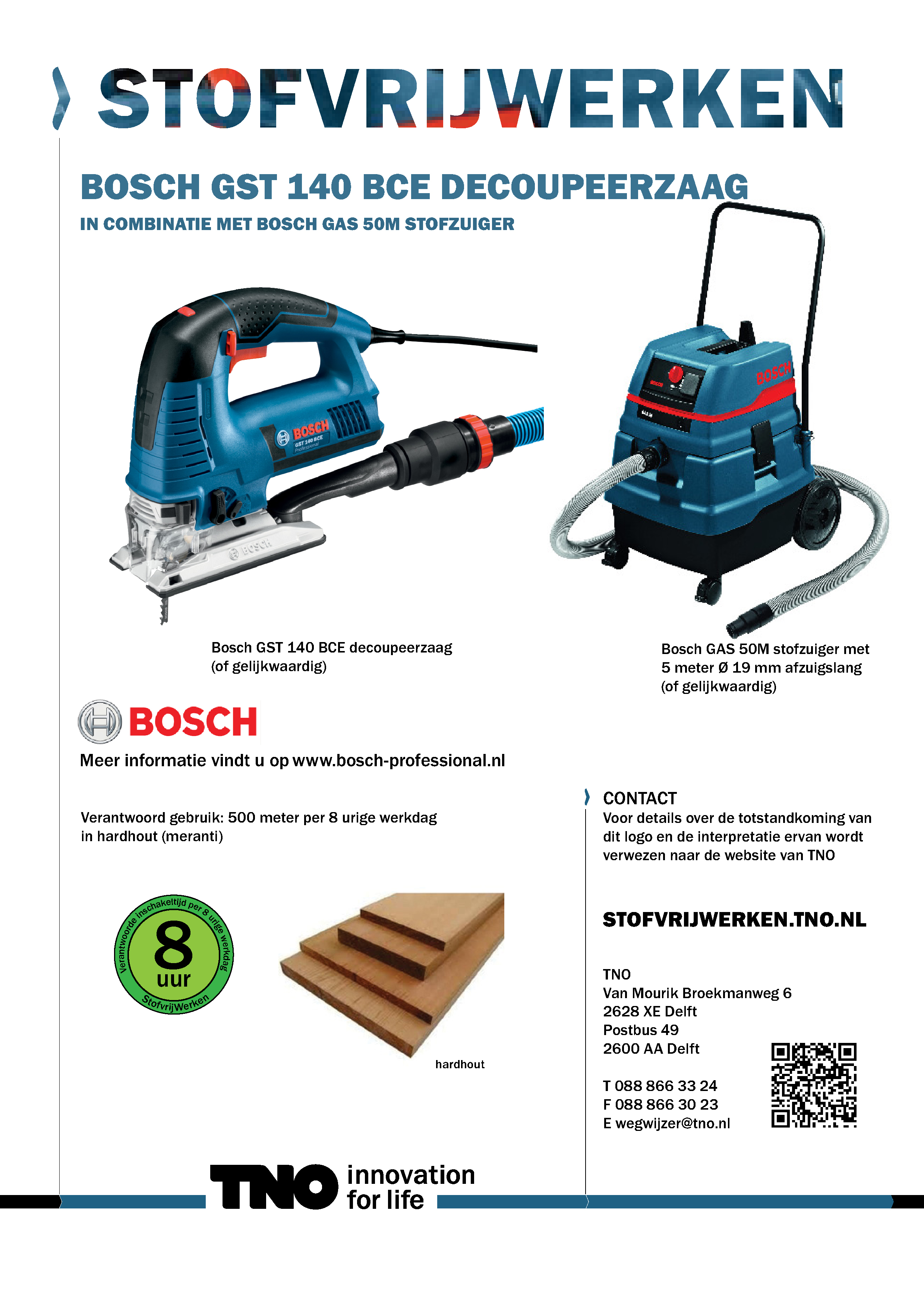 Bosch GST 140 BCE decoupeerzaag met GAS 50 M stofzuiger