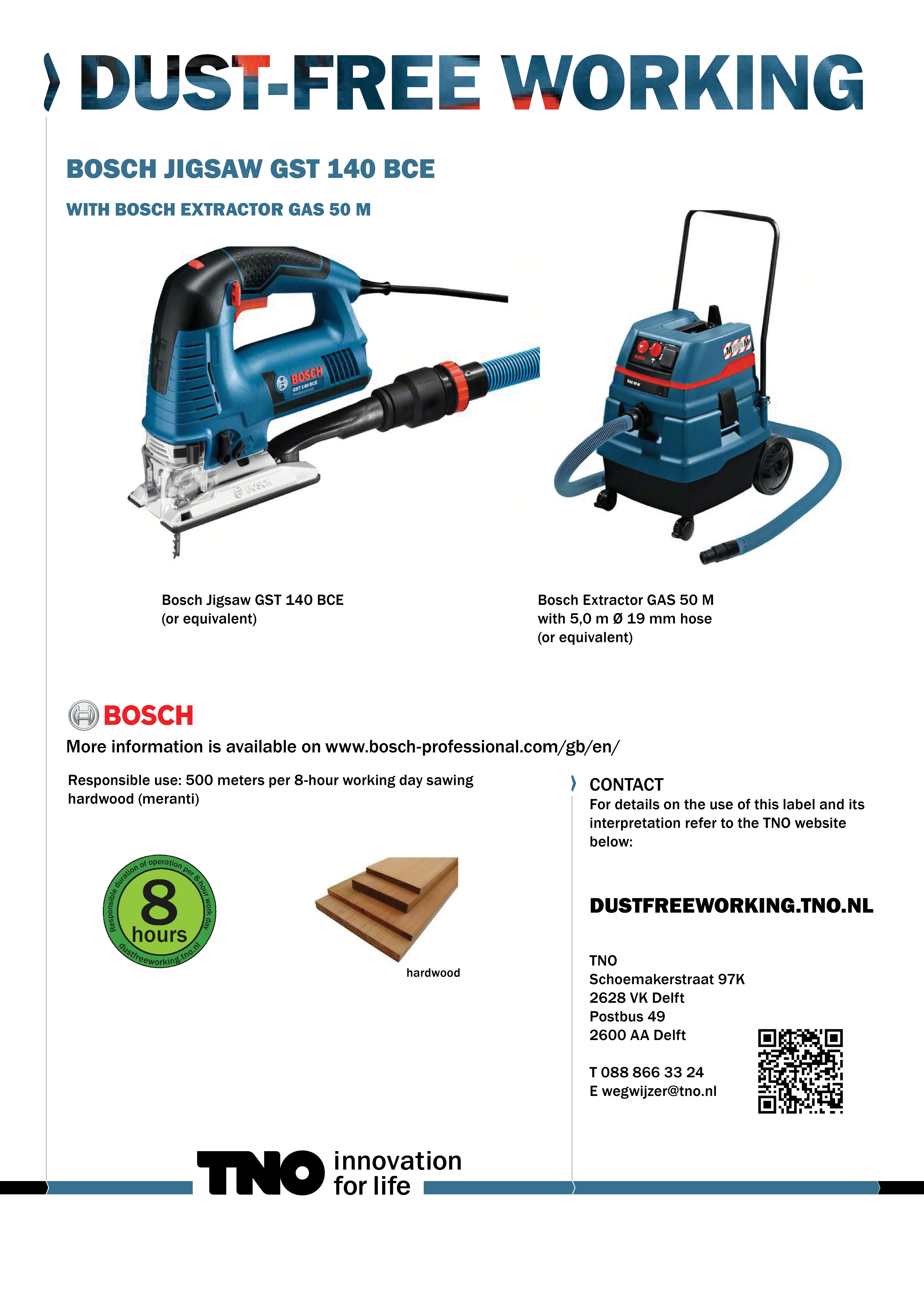 Bosch GST 140 BCE decoupeerzaag met GAS 50 M stofzuiger