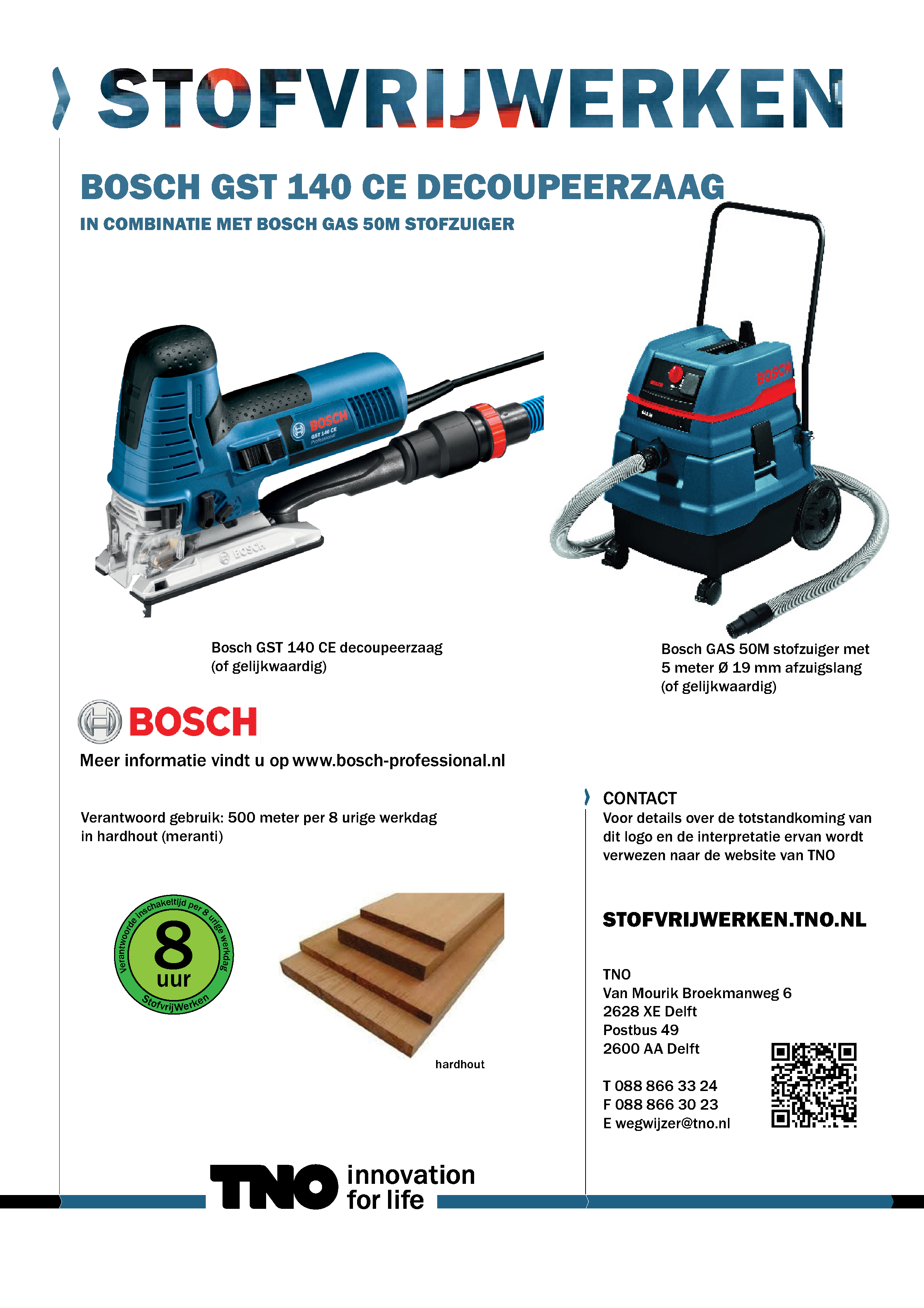 Bosch GST 140 CE decoupeerzaag met GAS 50 M stofzuiger