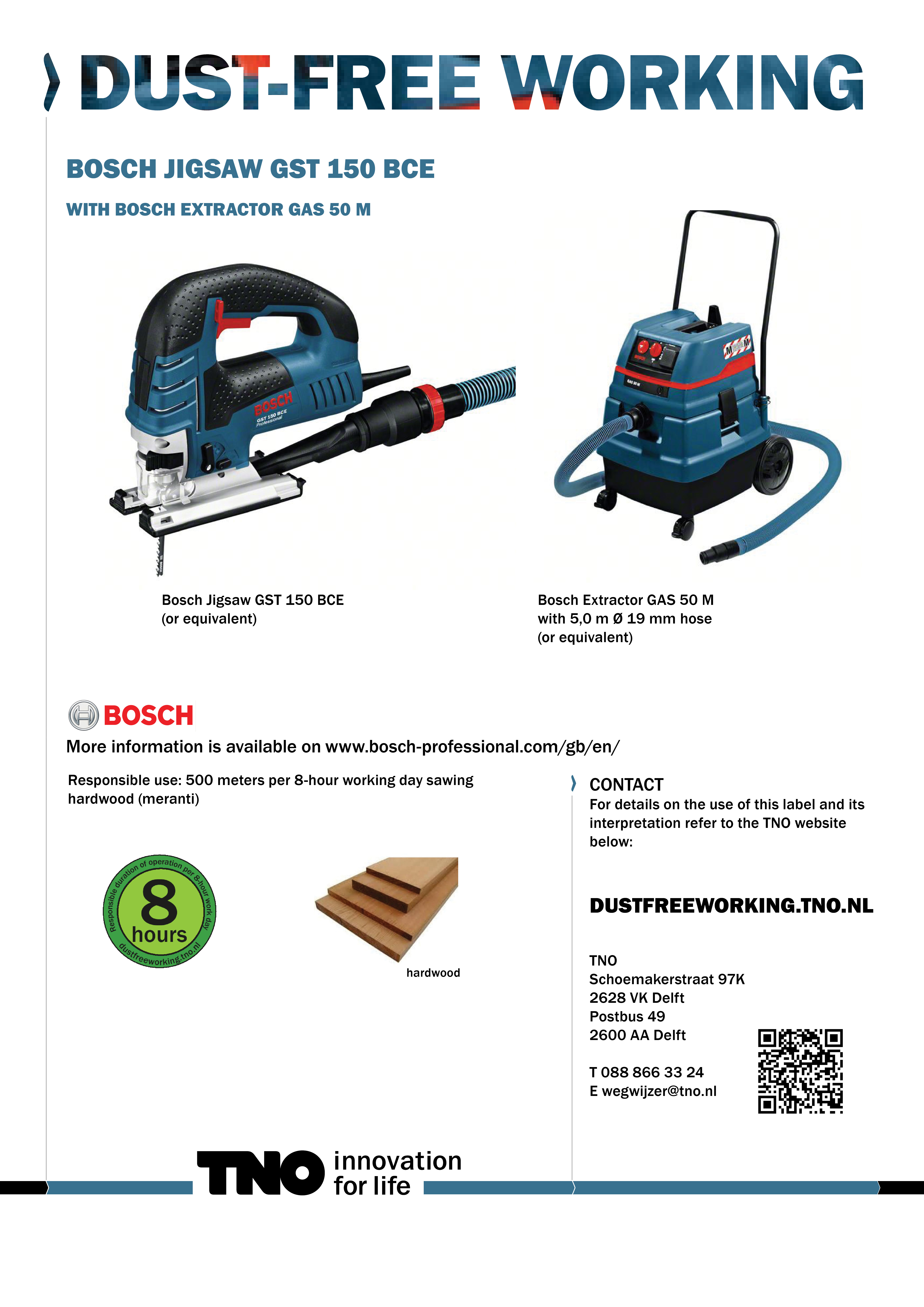 Bosch GST 150 BCE decoupeerzaag met GAS 50 M stofzuiger