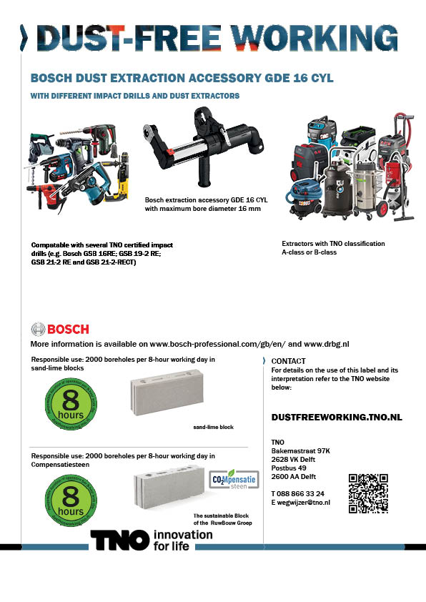 Bosch afzuigtelescoop GDE 16 CYL met  klopboorha