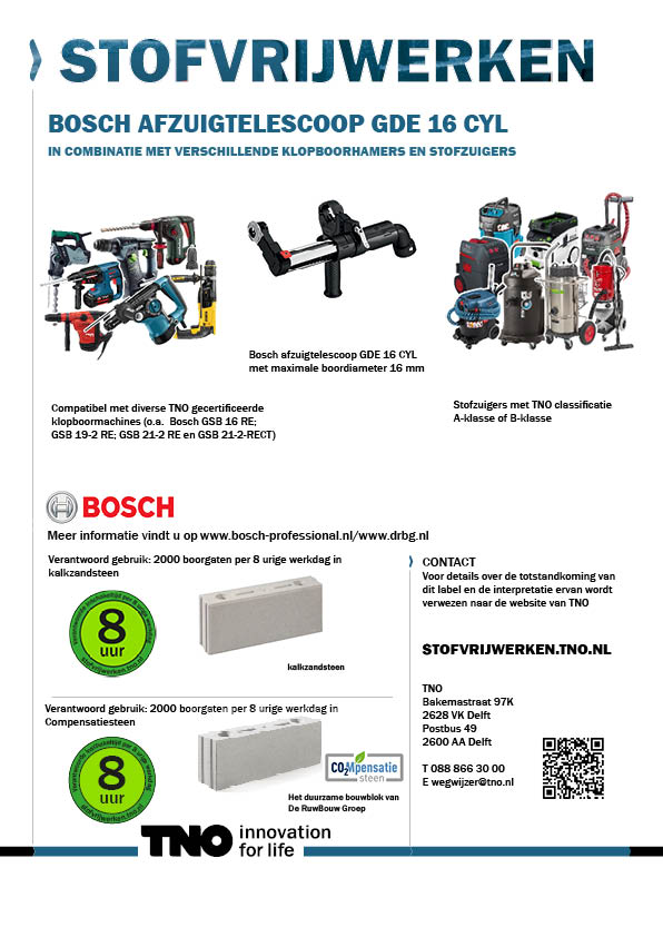 Bosch afzuigtelescoop GDE 16 CYL met  klopboorha