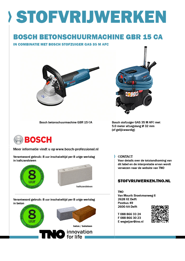 Bosch betonschuurmachine GBR15 CA met stofzuiger GAS 35 M AFC