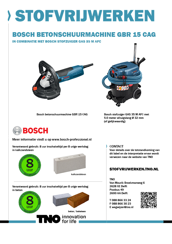 Bosch betonschuurmachine GBR15 CAG met stofzuiger GAS 35 M AFC
