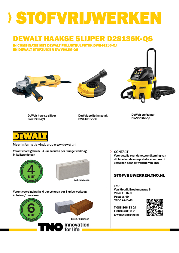 DeWalt Haakse slijper D28136K-QS met stofzuiger DWV902M