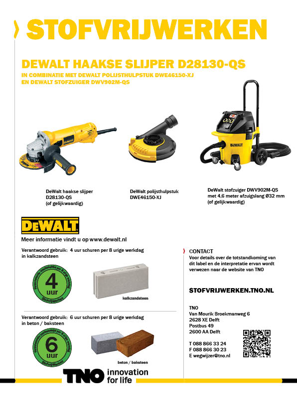 DeWalt haakse slijper D28130-QS met stofzuiger DWV902M-QS