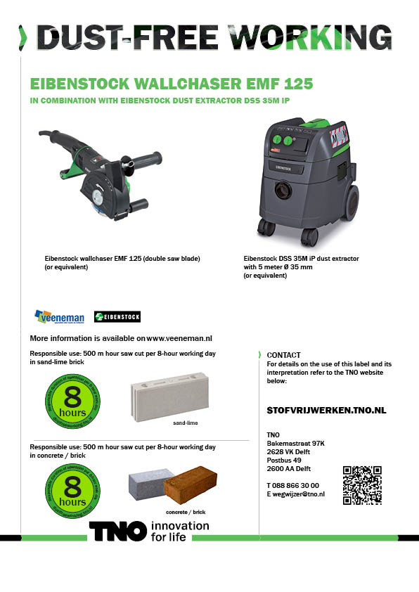 Eibenstock muurfrees EMF 125 met Eibenstock stofzuiger DSS 35M i