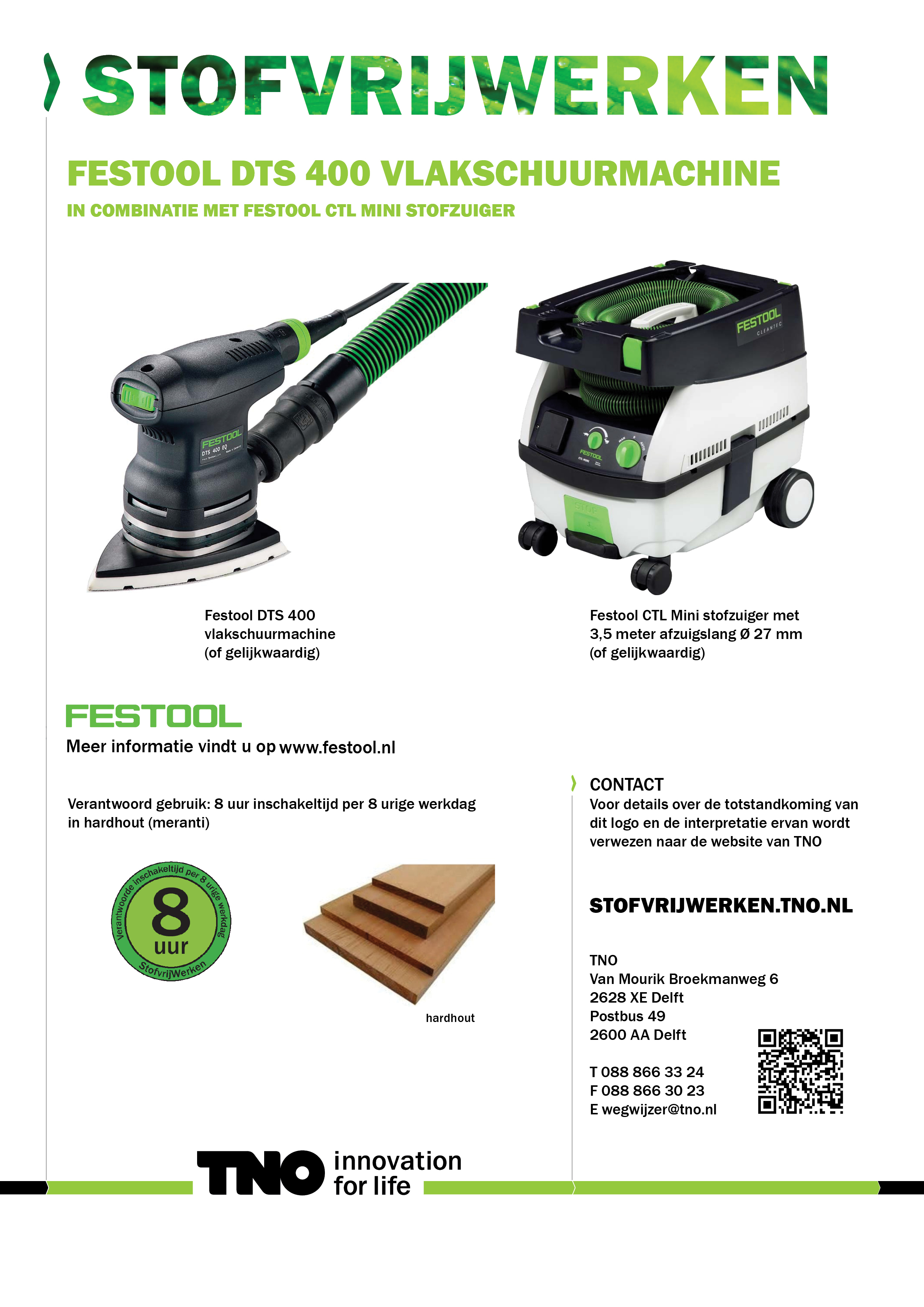 Festool DTS 400 vlakschuurmachine met Festool CTL MINI stofzuige