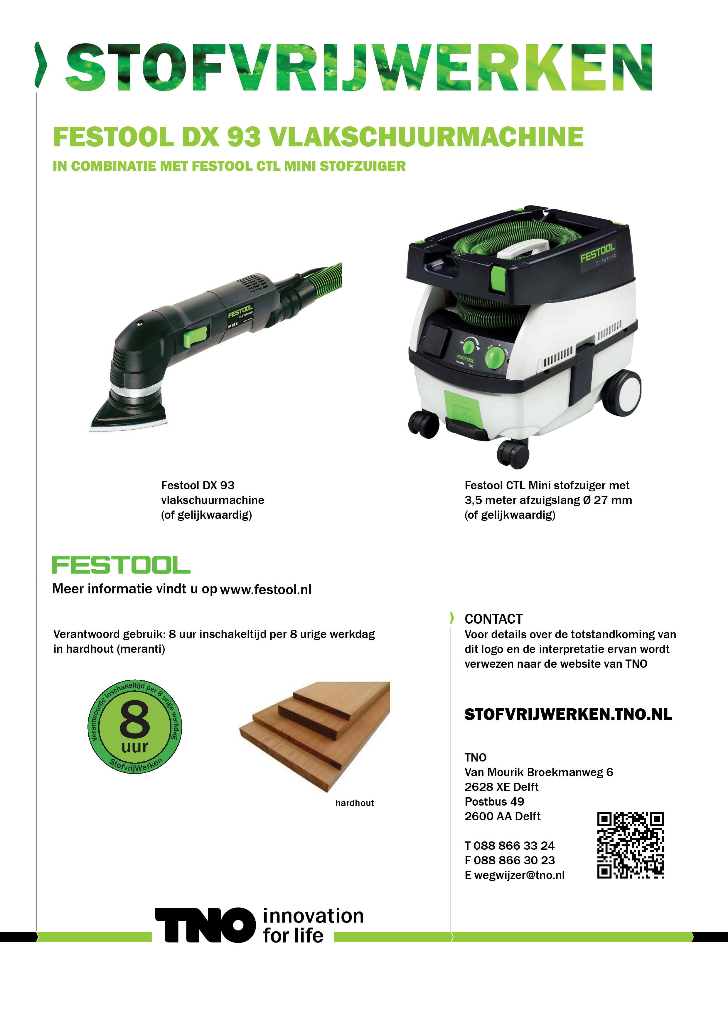 Festool DX 93 vlakschuurmachine met Festool CTL MINI stofzuiger