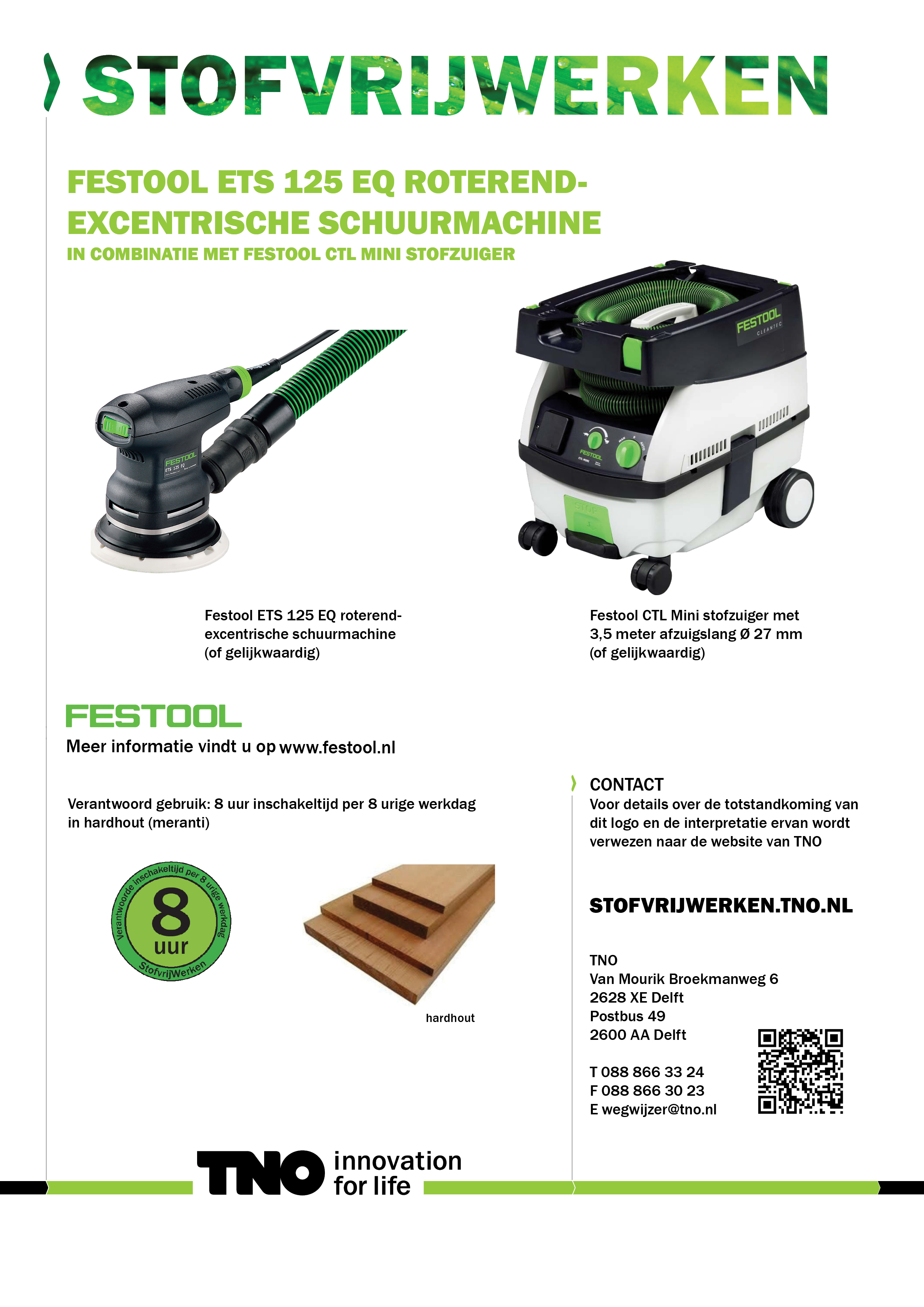 Festool ETS 125 EQ excentrische schuurmachine met Festool CTL MI