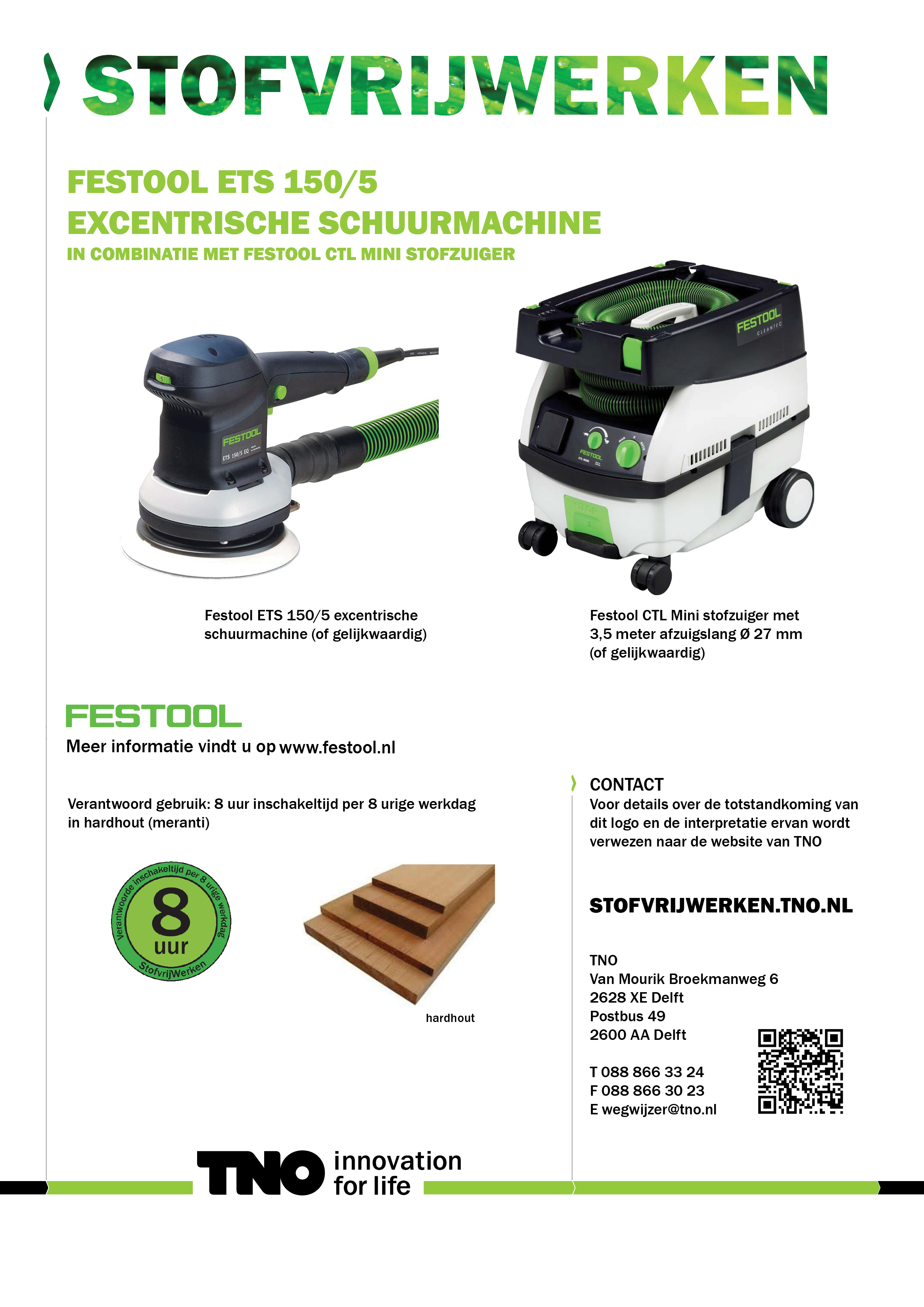 Festool ETS 150/5 excentrische schuurmachine met Festool CTL MIN