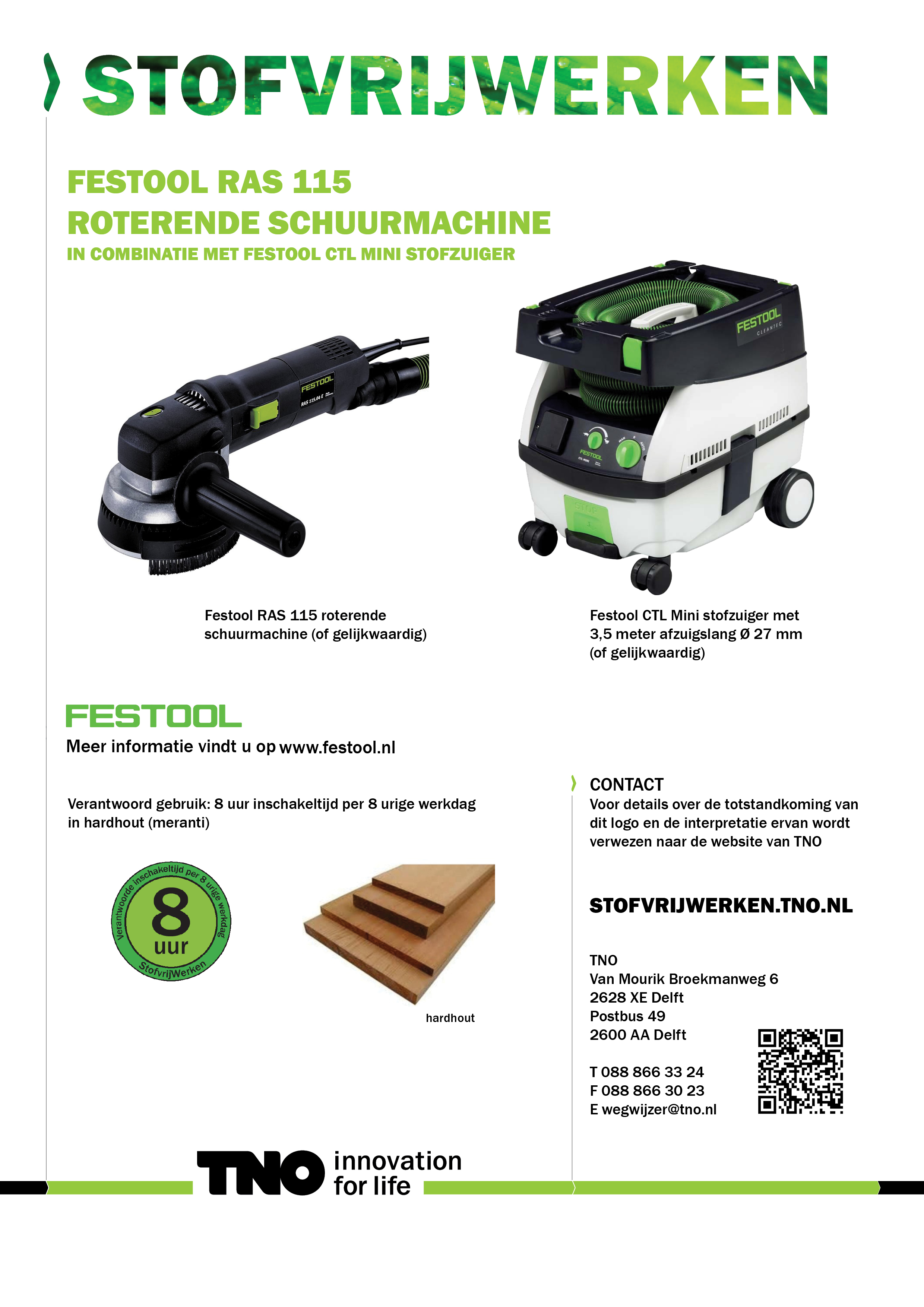 Festool RAS 115 roterende schuurmachine met Festool CTL MINI sto