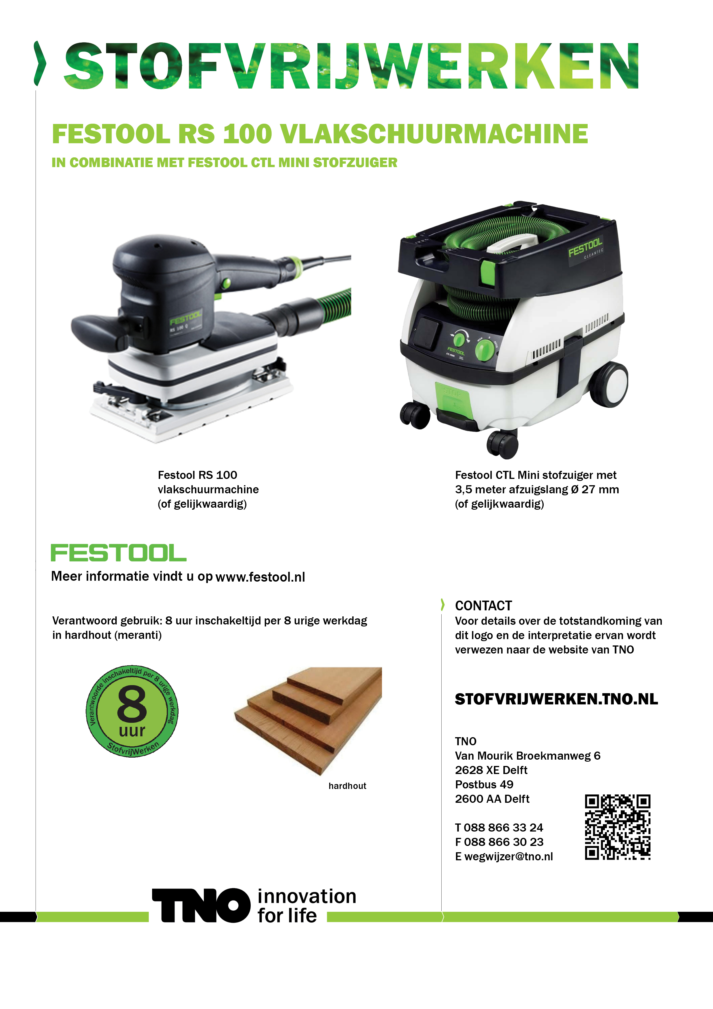 Festool RS 100 vlakschuurmachine met Festool CTL MINI stofzuiger