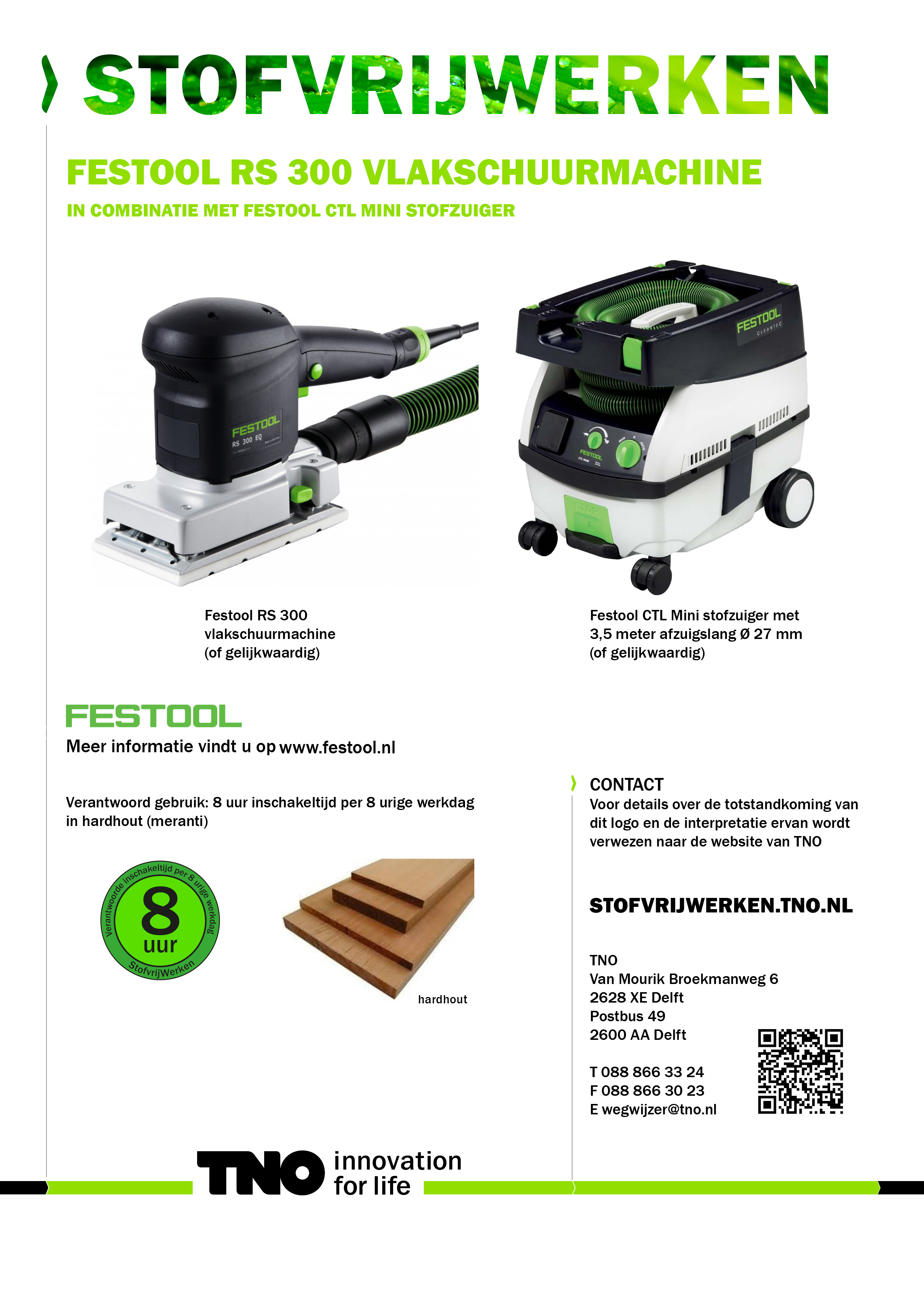 Festool RS 300 vlakschuurmachine met Festool CTL MINI stofzuiger