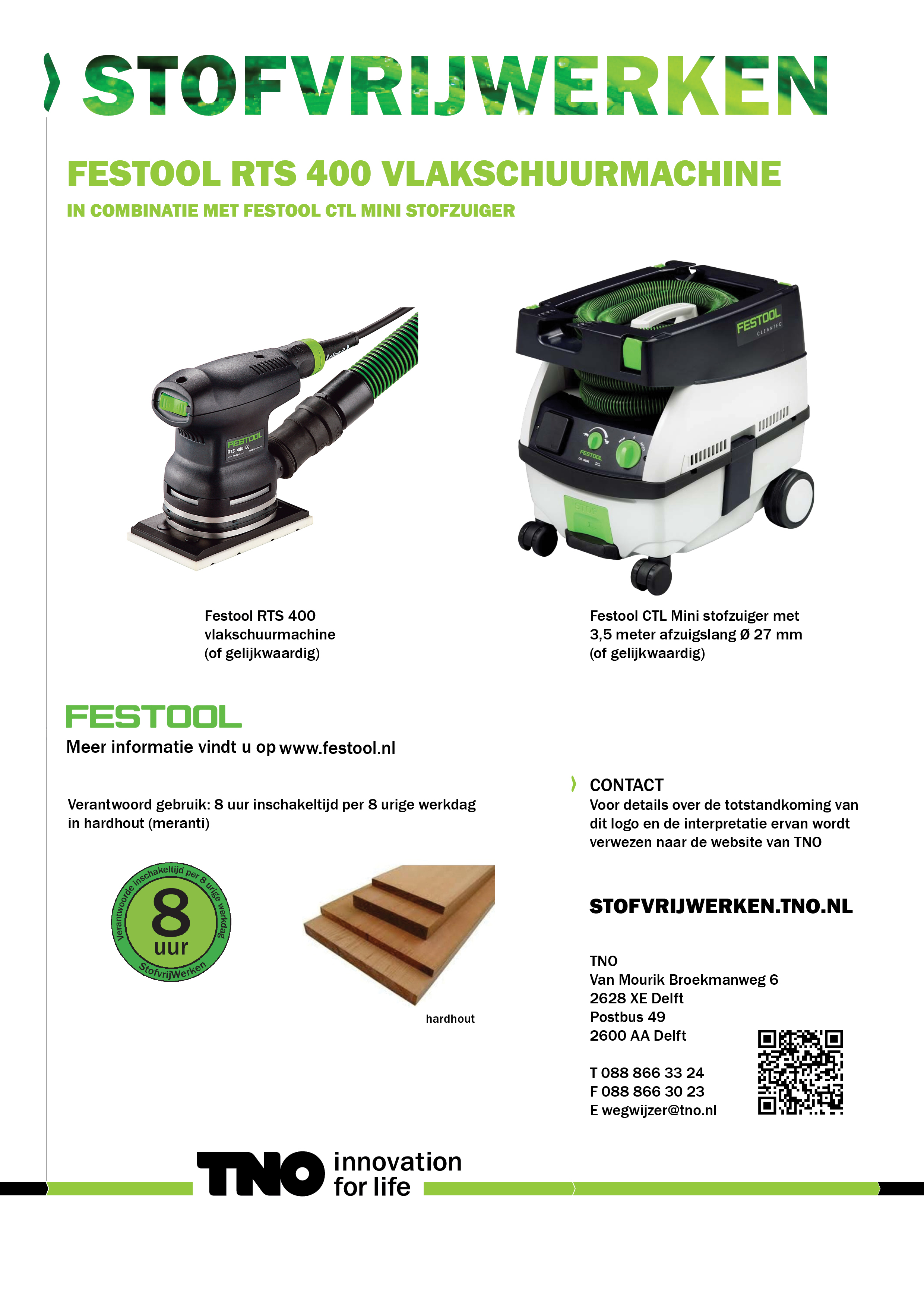 Festool RTS 400 vlakschuurmachine met Festool CTL MINI stofzuige