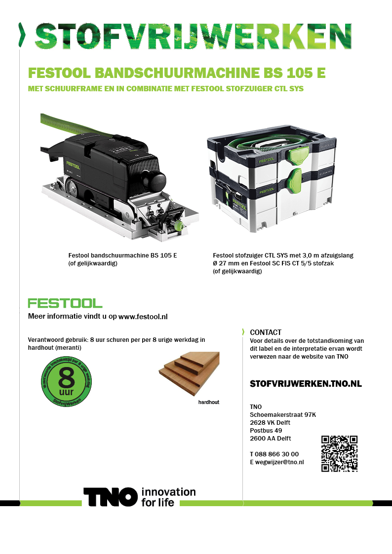 Festool bandschuurmachine BS 105 E met CTL SYS