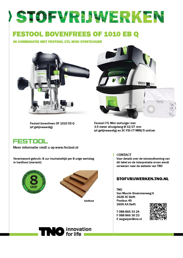 Festool bovenfrees OF 1010 EB Q met stofzuiger CTL MINI
