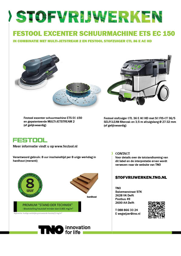 Festool excenter schuurmachine ETS EC 150 met MULT-JETSTREAM 2 e