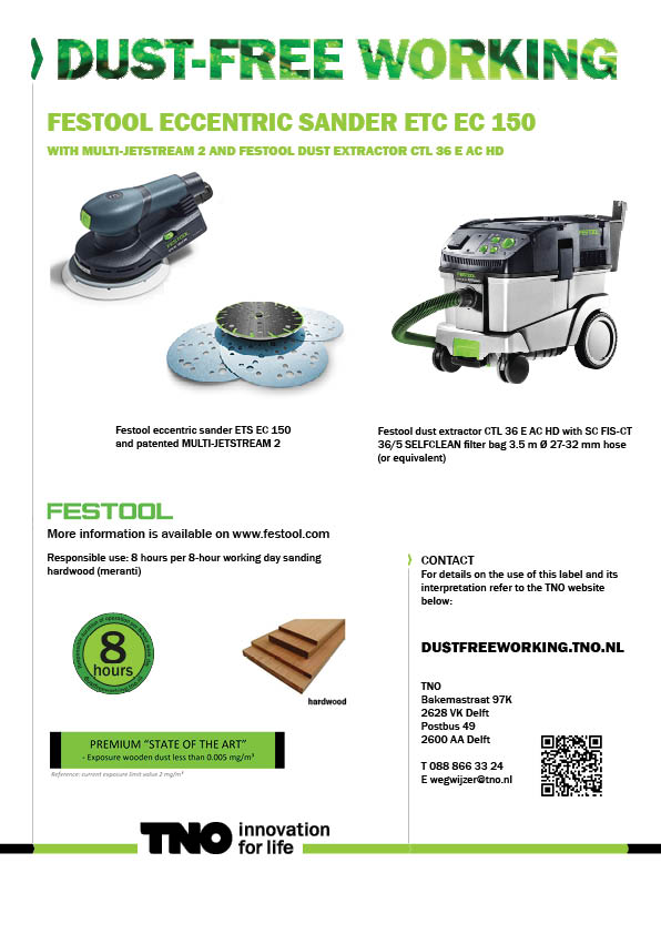 Festool excenter schuurmachine ETS EC 150 met MULT-JETSTREAM 2 e