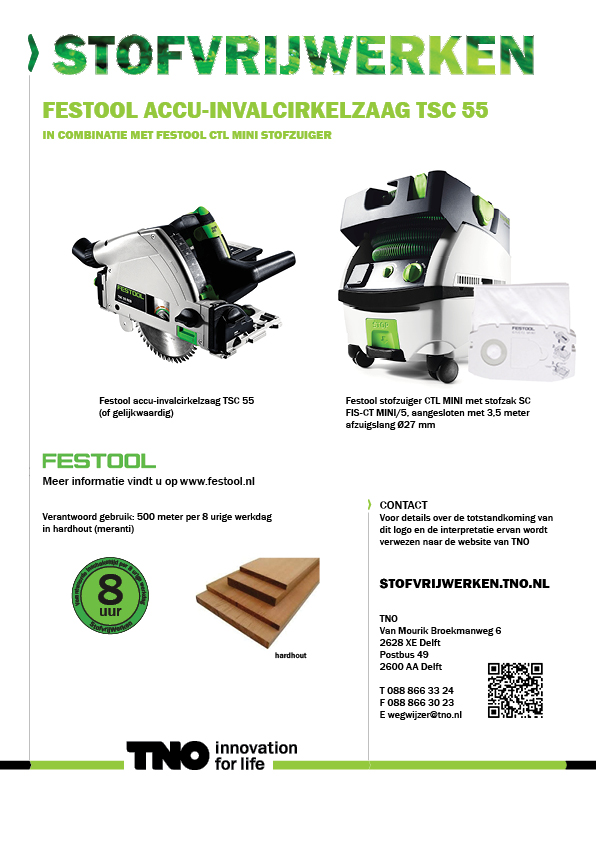Festool invalcirkelzaagmachine TSC 55 met CTL MINI