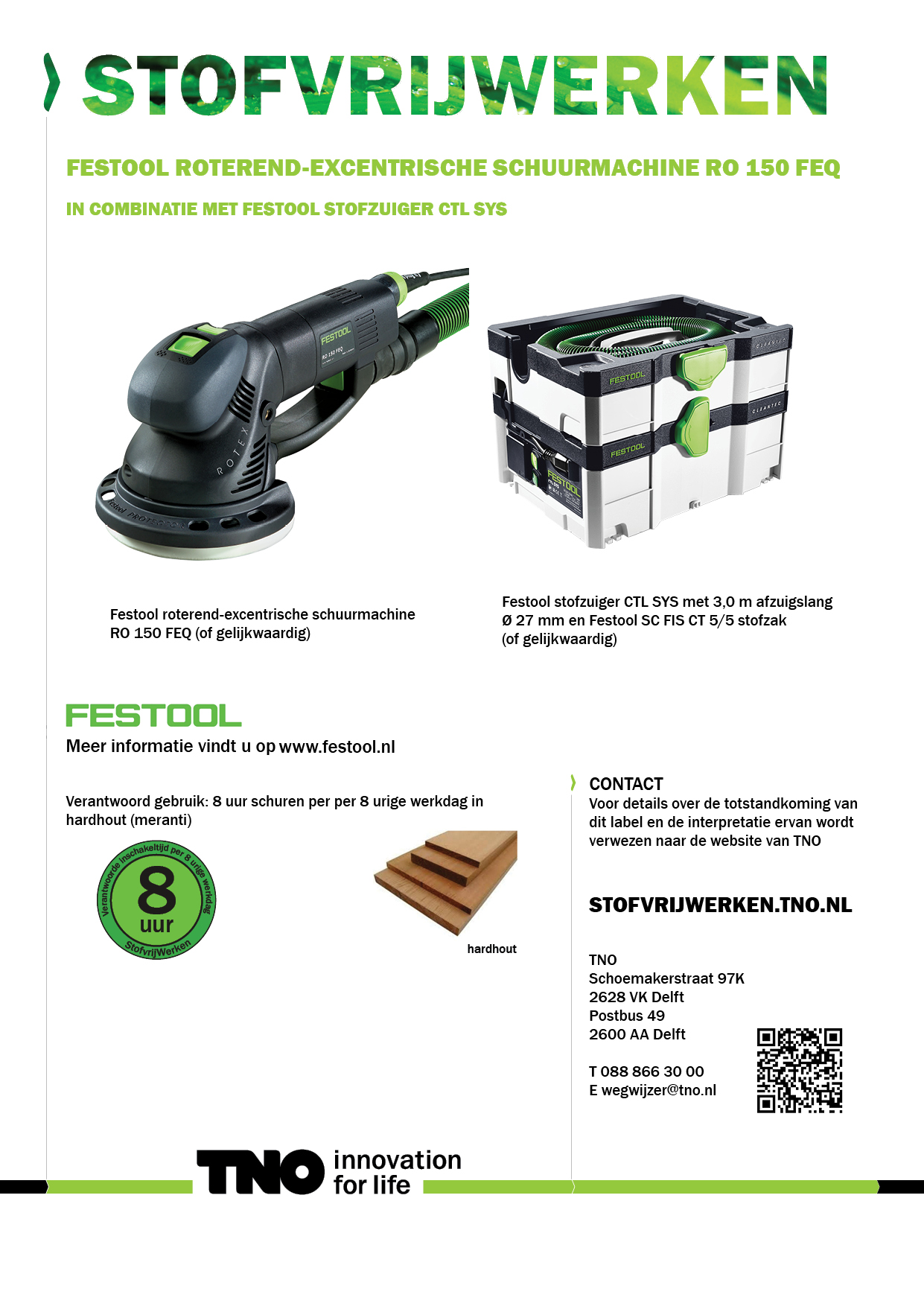Festool roterend-excentrische schuurmachine RO 150 FEQ +CTL SYS