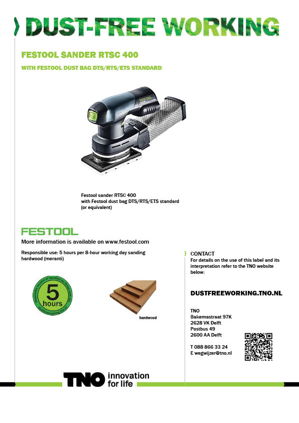 Festool schuurmachine RTSC 400 met Festool stofzak DTS standaard