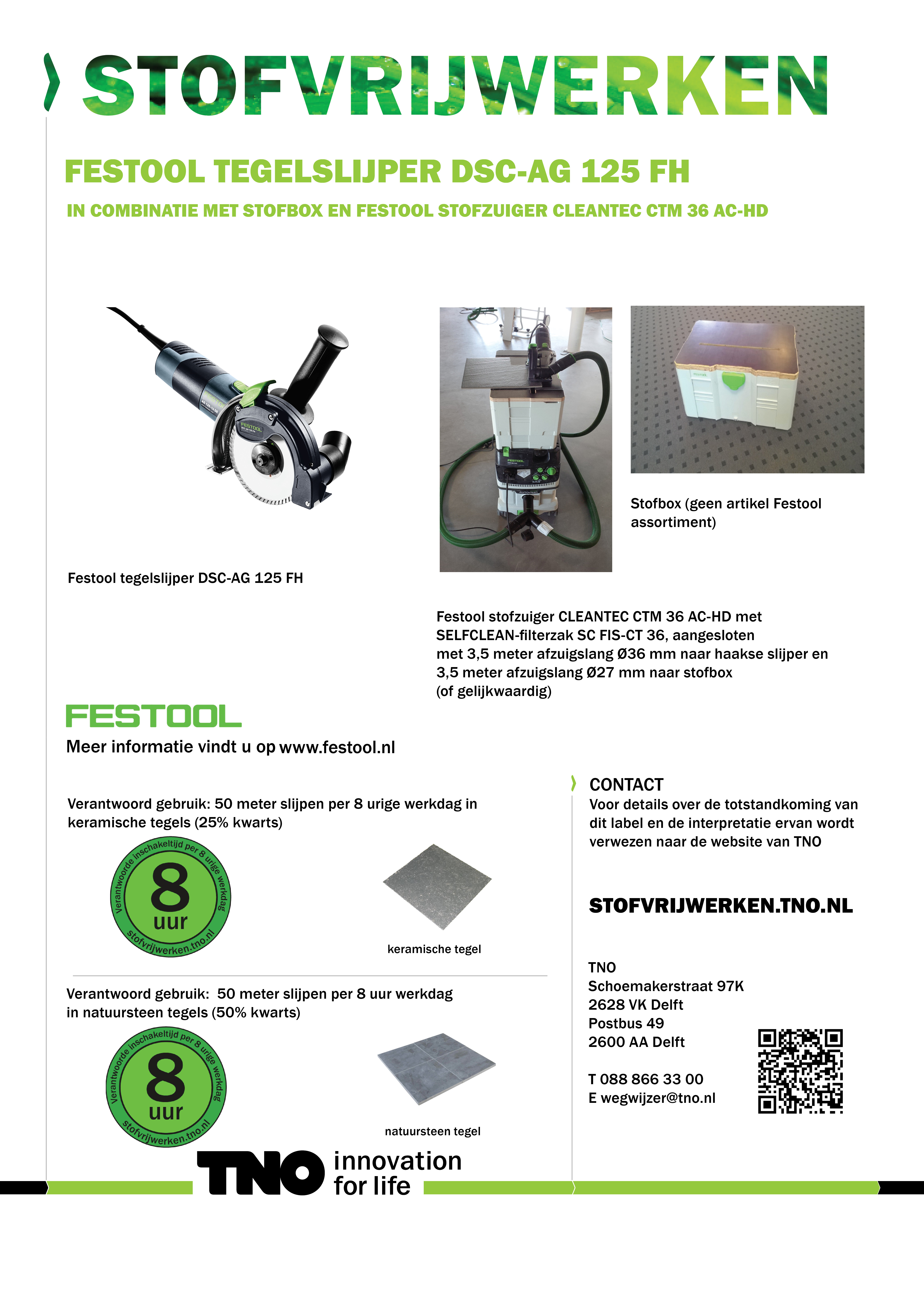 Festool tegelslijper DSC-AG 125 FH met stofbox