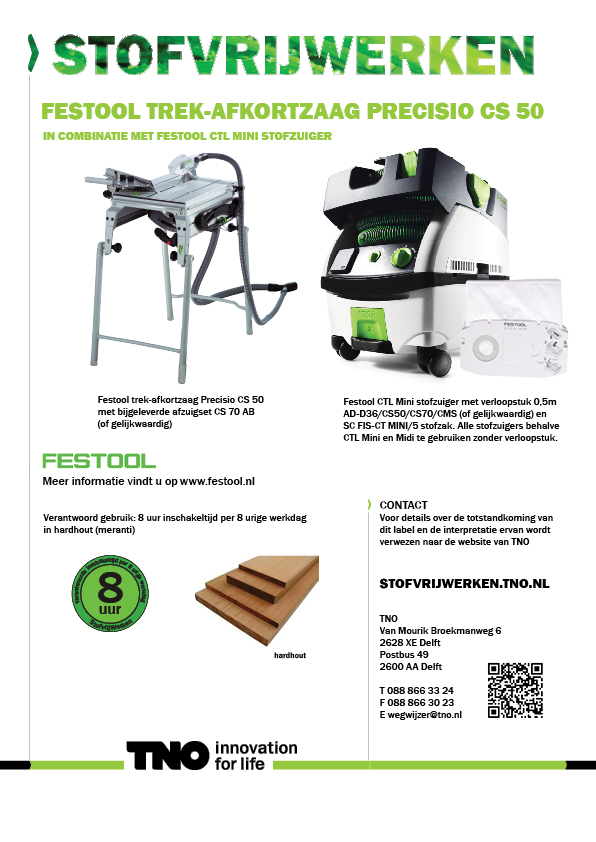 Festool trek-afkortzaag Precisio CS 50 met stofzuiger CTL MINI