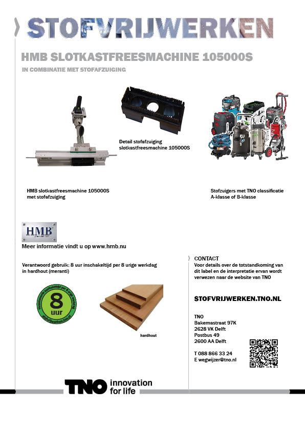HMB Slotkastfreesmachine 105000S met stofafzuiging