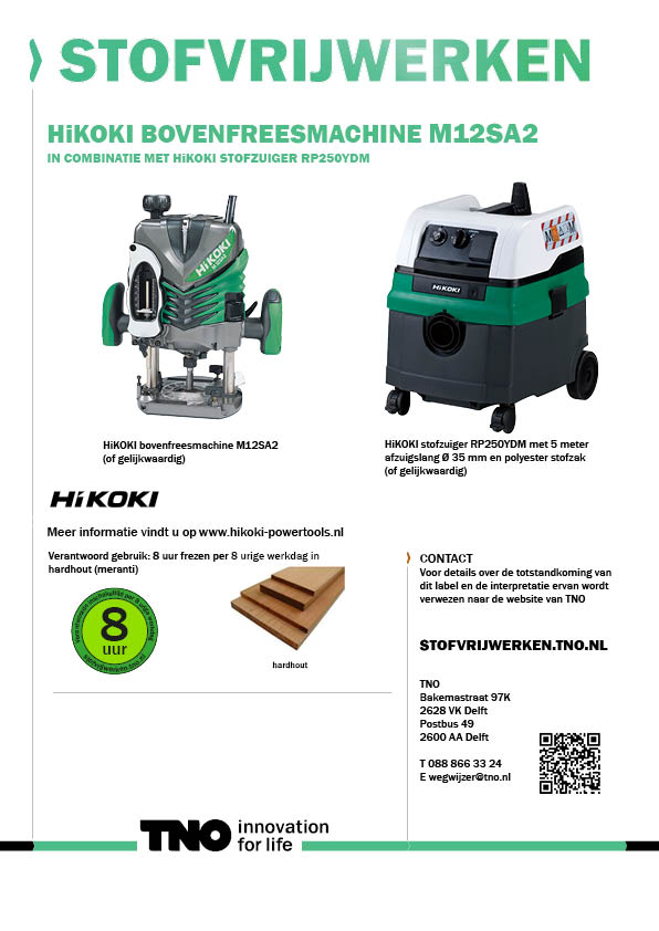 HiKOKI bovenfreesmachine M12SA2 met stofzuiger RP250YDM