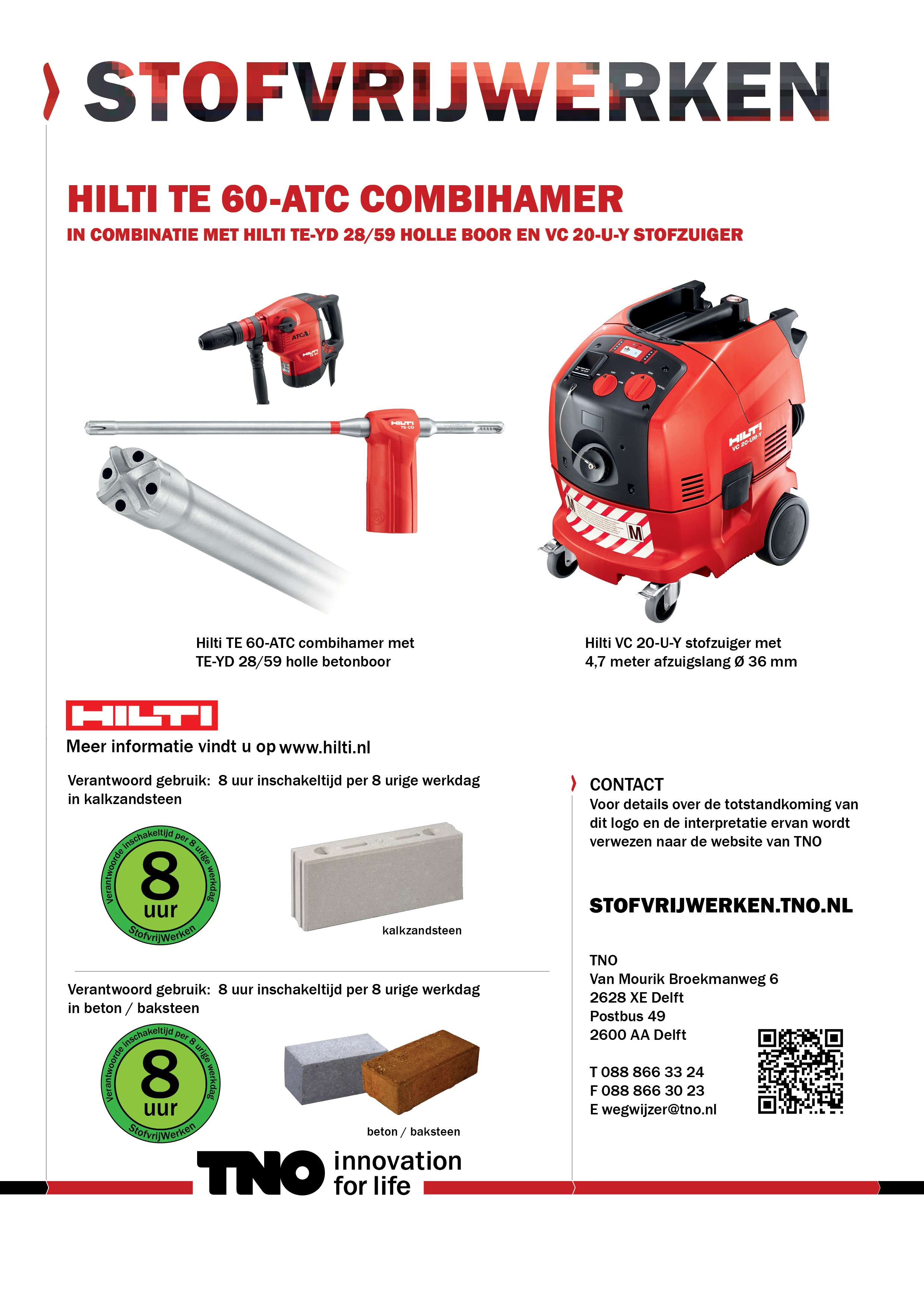 Hilti TE 60-ATC combihamer met holle boor