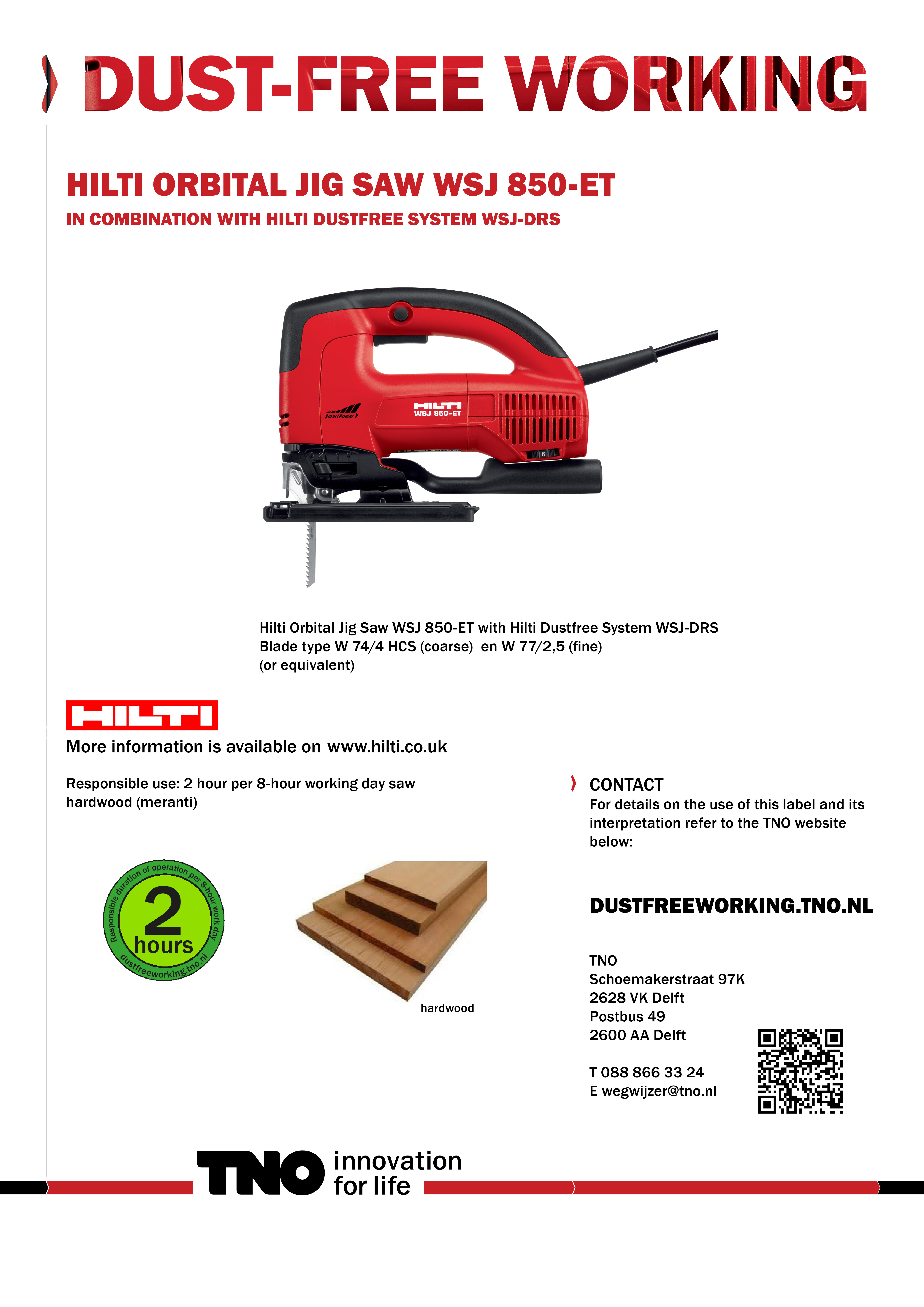Hilti decoupeerzaag WSJ 850-ET met afzuigmodule WSJ-DRS