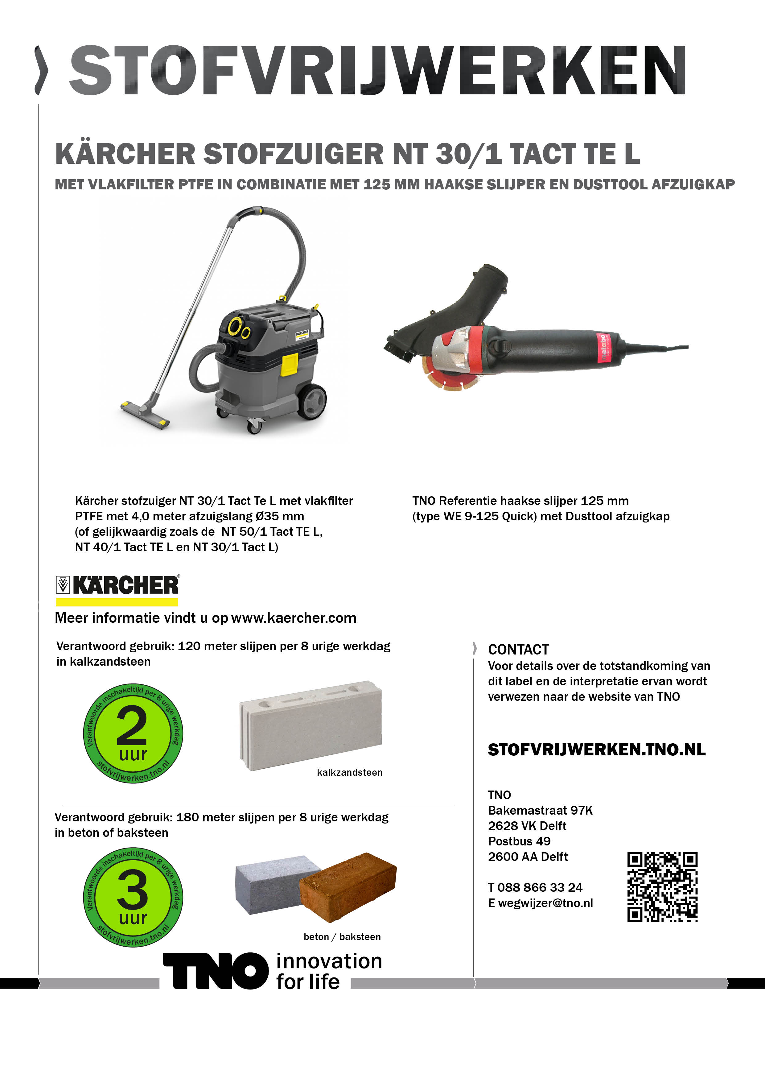 Kaercher stofzuiger NT 30-1 Tact Te L met vlakfilter PTFE met ha