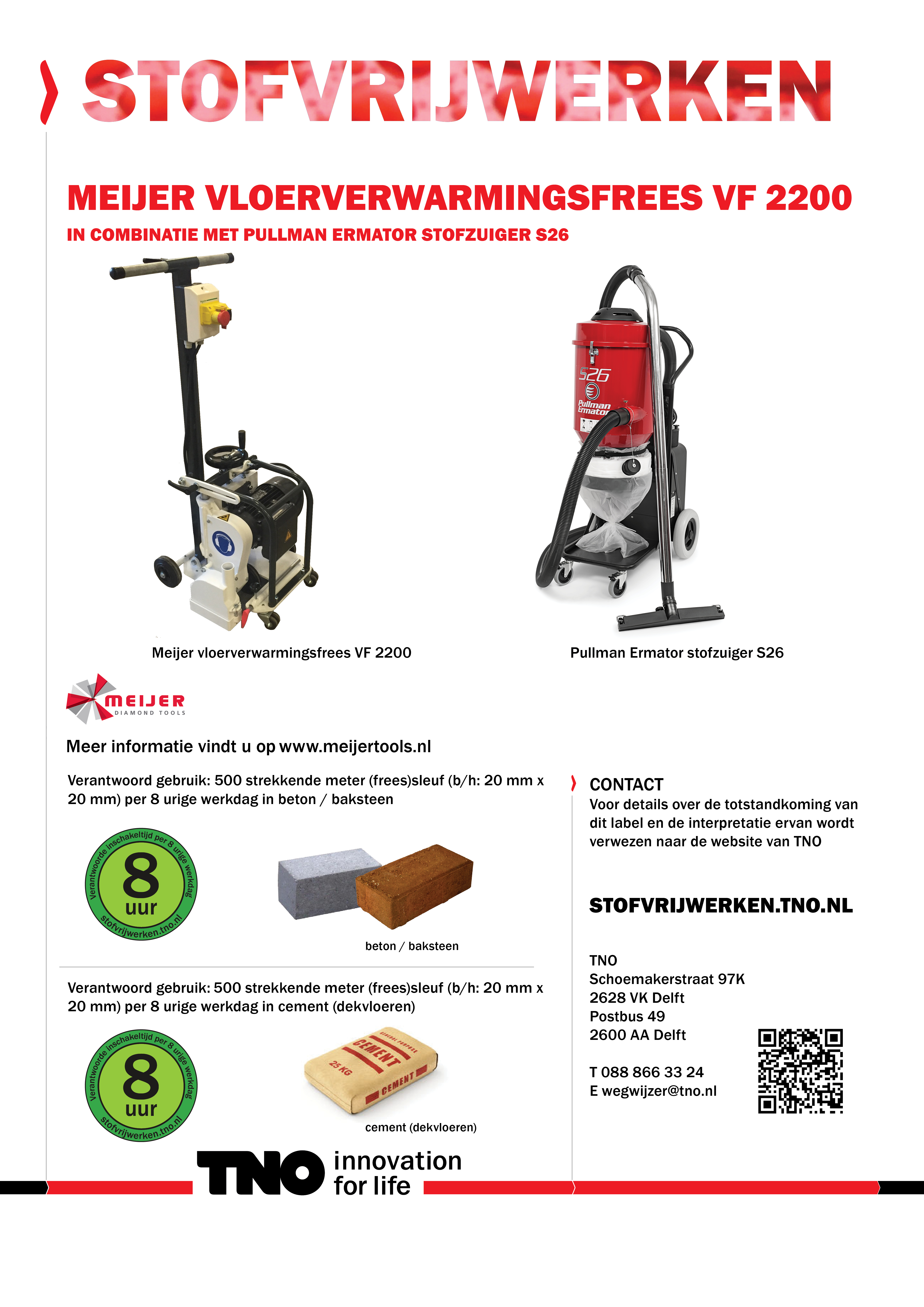 Meijer vloerverwarmingsfrees VF 2200 met Pullman Ermator