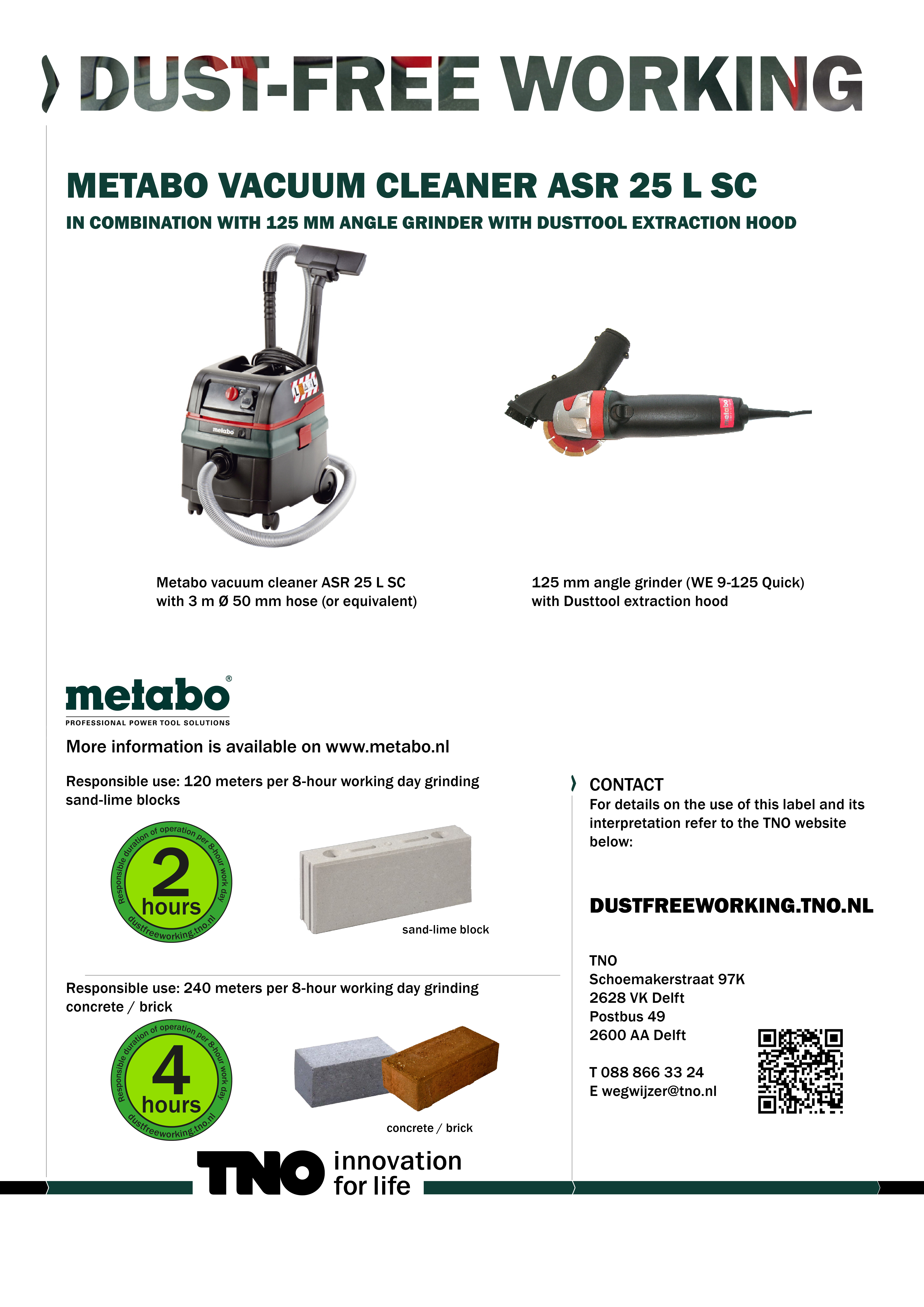 Metabo Stofzuiger ASR 25 L SC met haakse slijper
