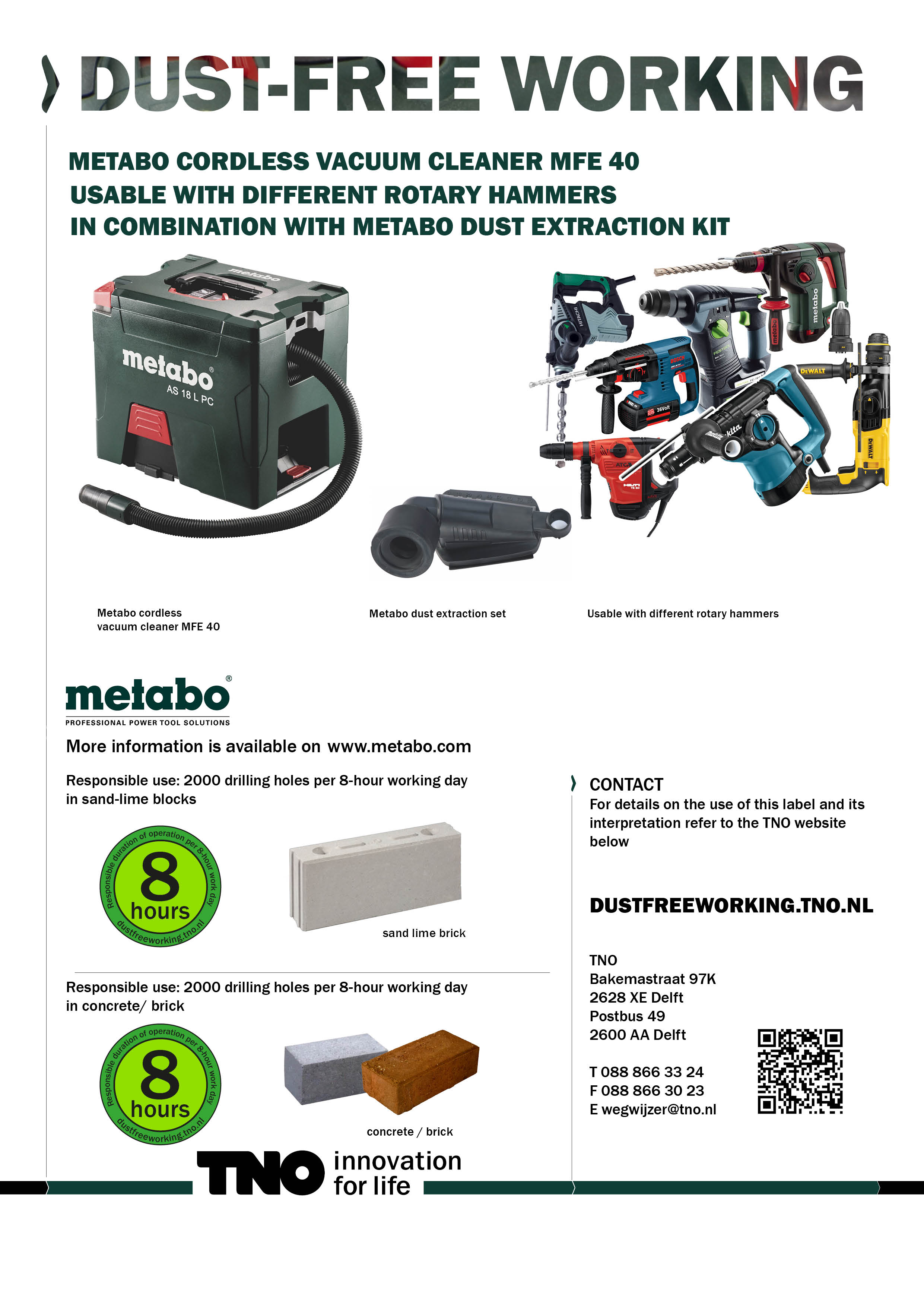 Metabo accu stofzuiger AS 18 L PC met boorhamer en Metabo stofaf