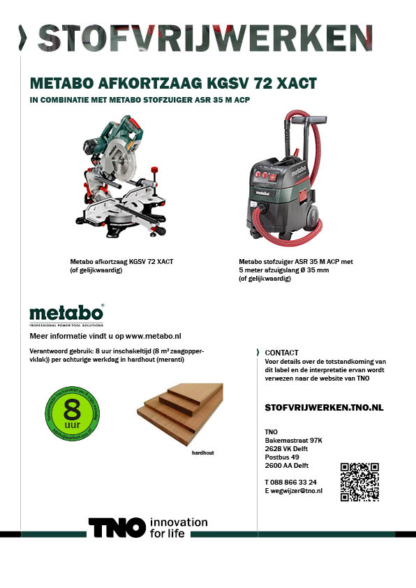 Metabo afkortzaag KGSV 72 XACT met Metabo stofzuiger ASR 35 M AC