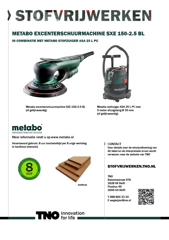 Metabo excenterschuurmachine SXE 150-2.5 BL met Metabo stofzuig