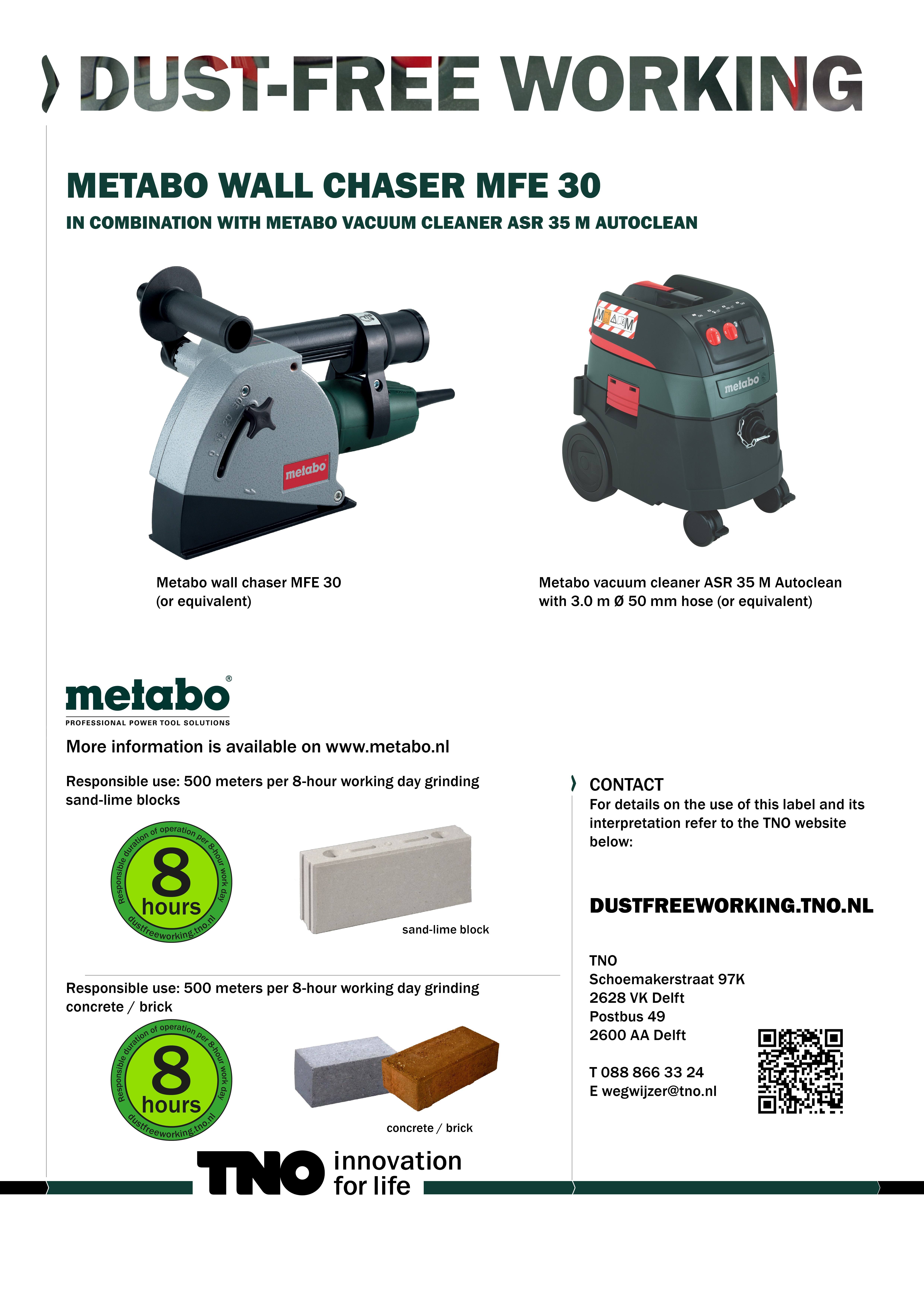Metabo muurgroefzaag MFE 30 met stofzuiger ASR 35 M Autoclean