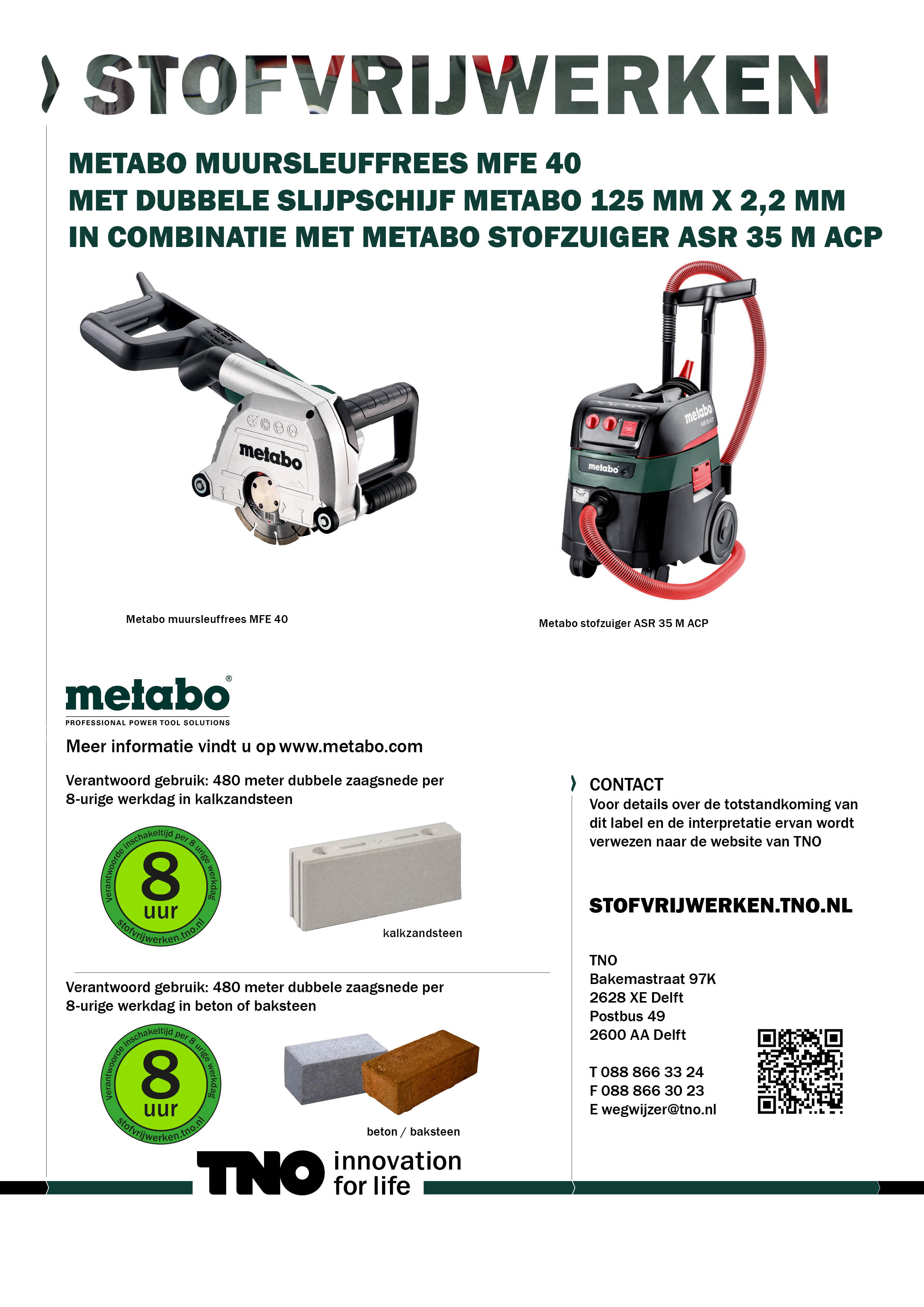 Metabo muursleuffrees MFE 40 met dubbele slijpsc