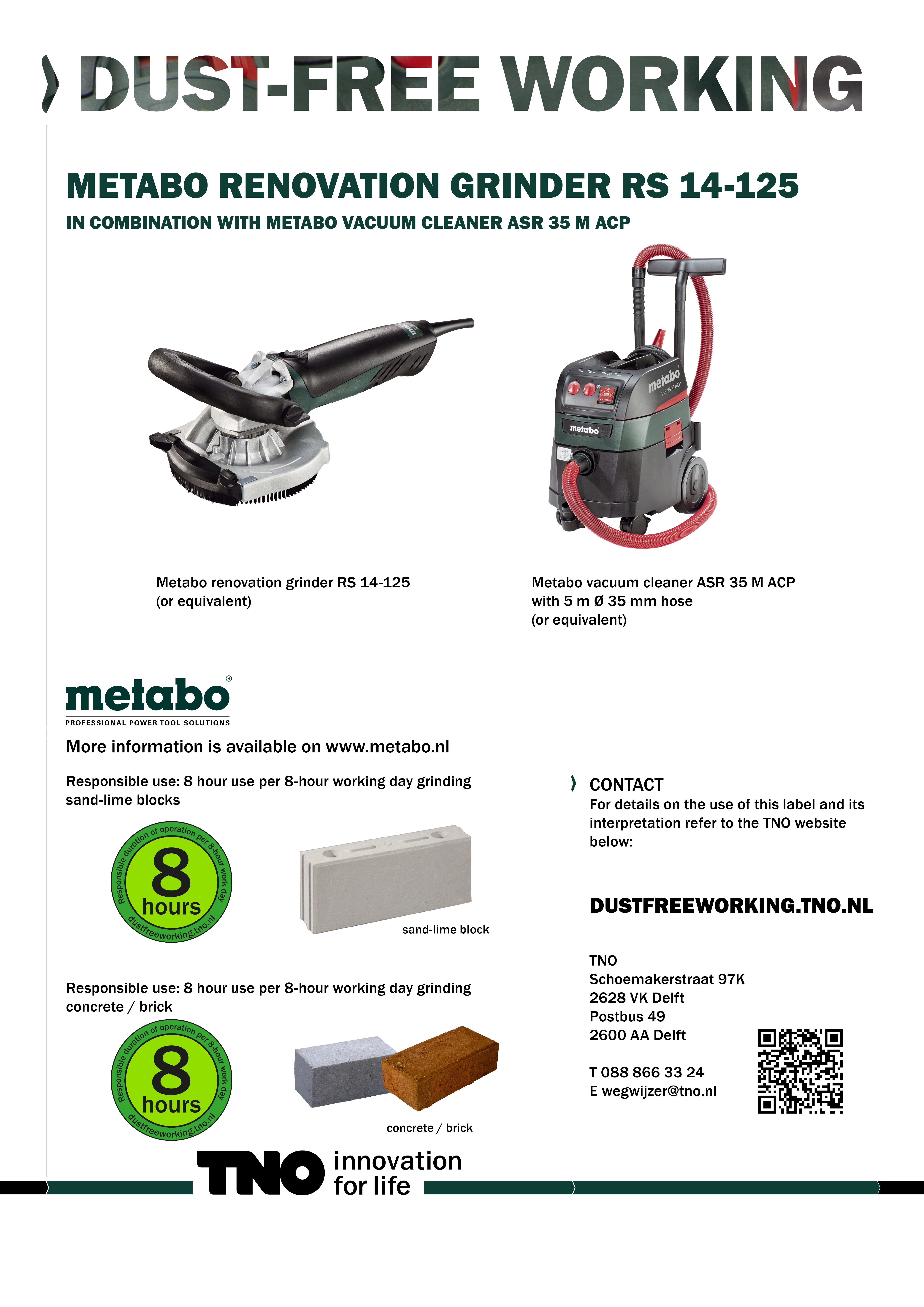 Metabo renovatiemachine RS 14-125 met Metabo stofzuiger ASR 35