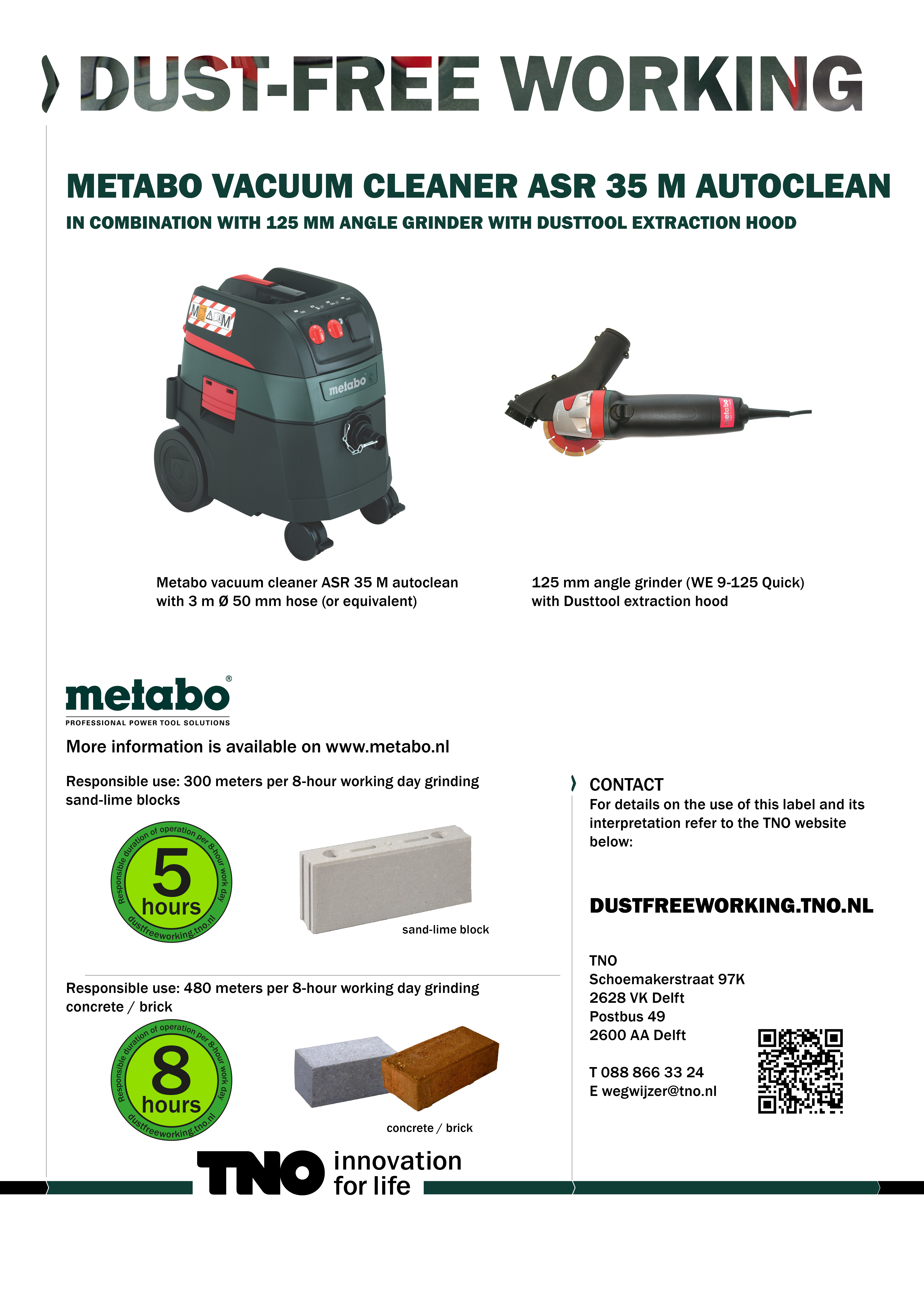 Metabo stofzuiger ASR 35 M Autoclean met haakse slijper