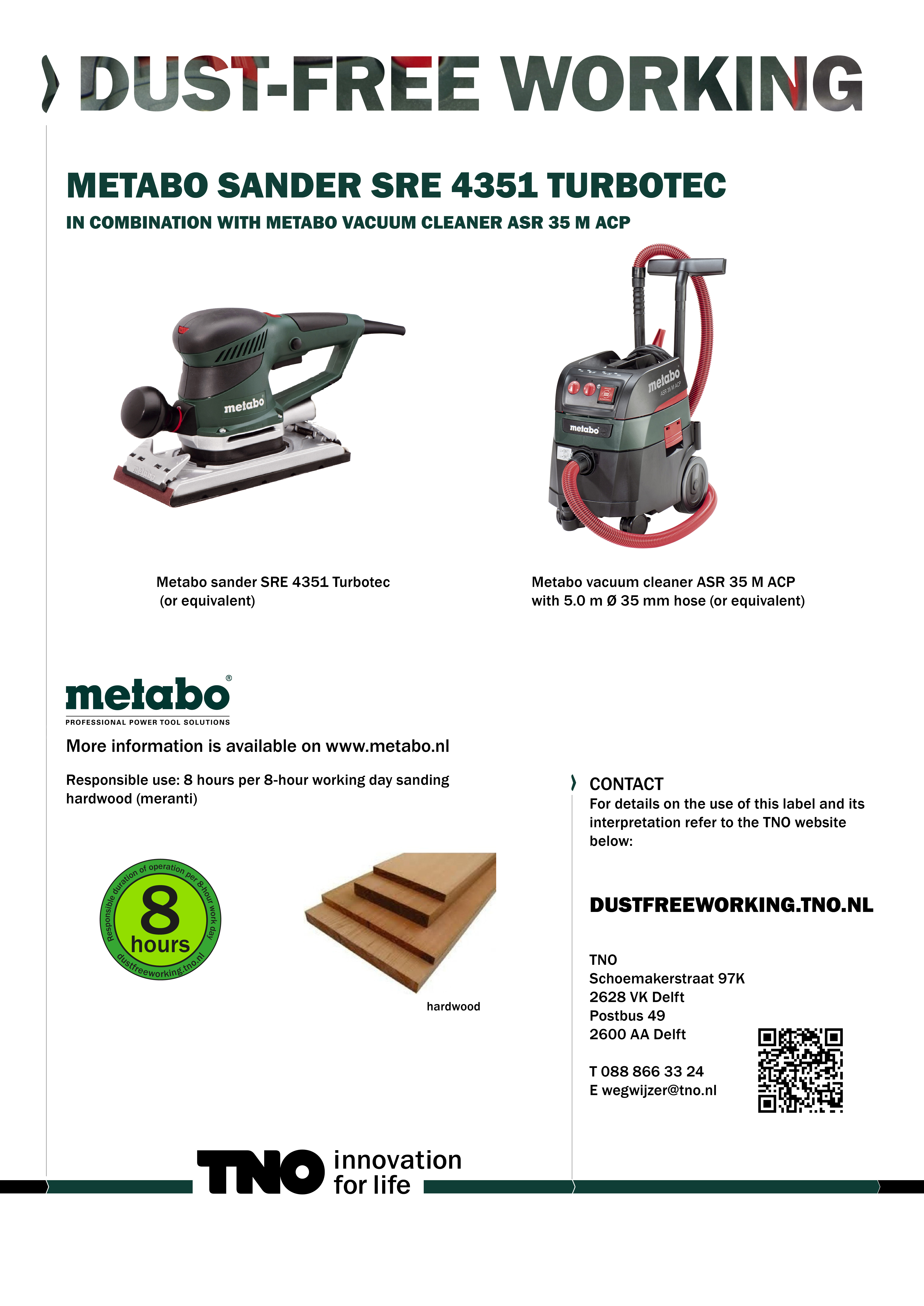 Metabo vlakschuurmachine SRE 4351 TurboTec met Metabo stofzuiger