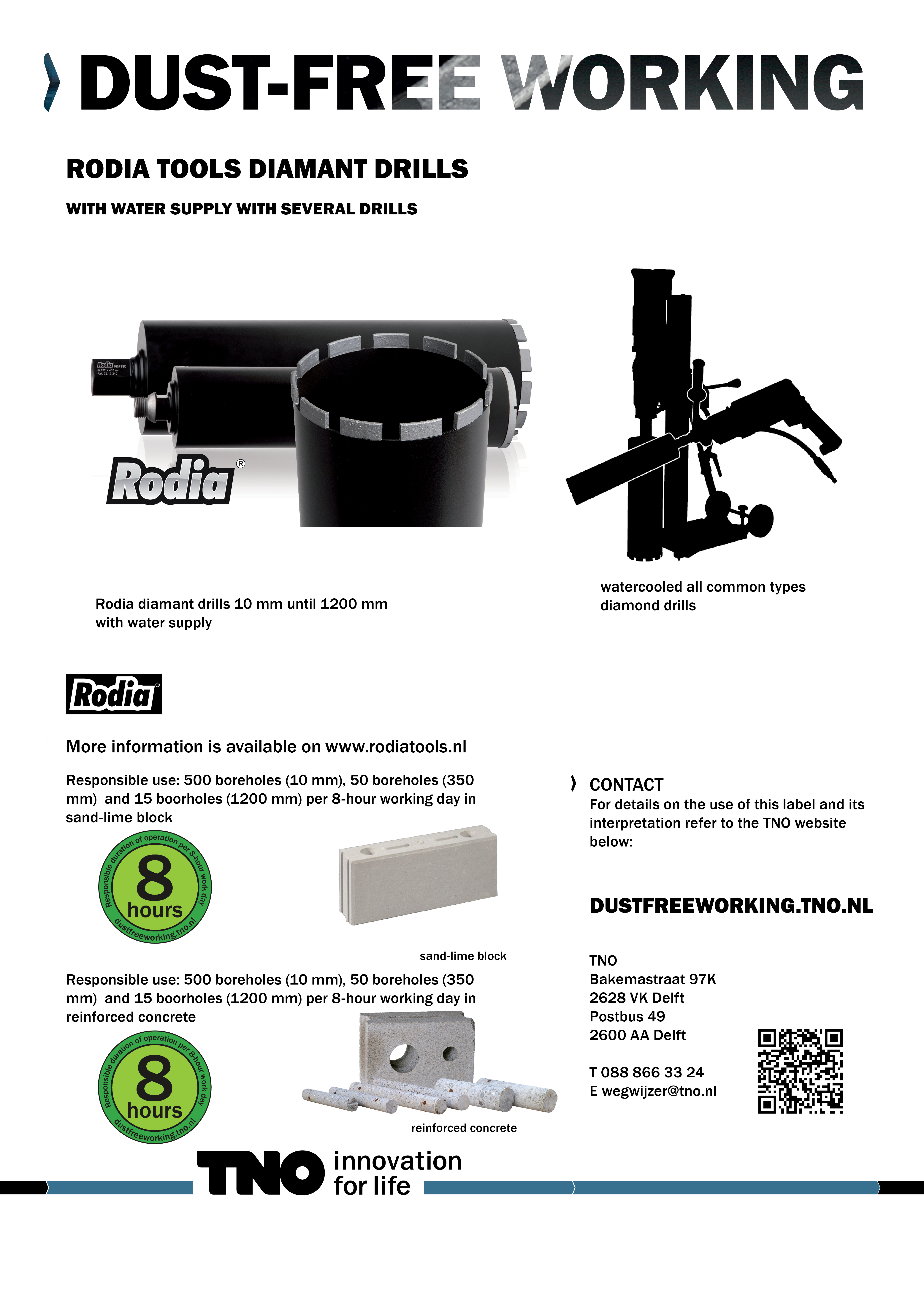 Rodia Tools diamantboren met watertoevoer met  d