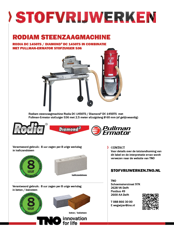 Rodia steenzaagmachine Diamond3 met Pullman-Ermator S36