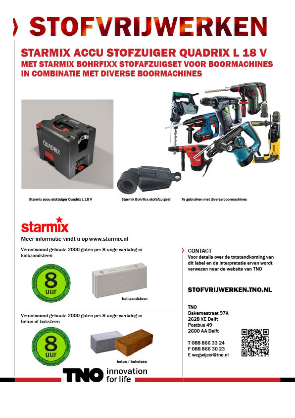 Starmix accu stofzuiger Quadrix L 18 V met diverse boorhamers