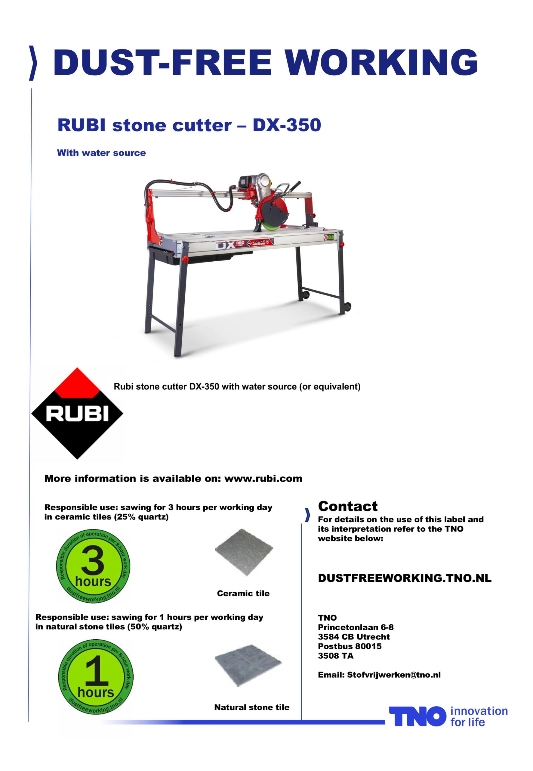 Rubi stone cutter DX-350